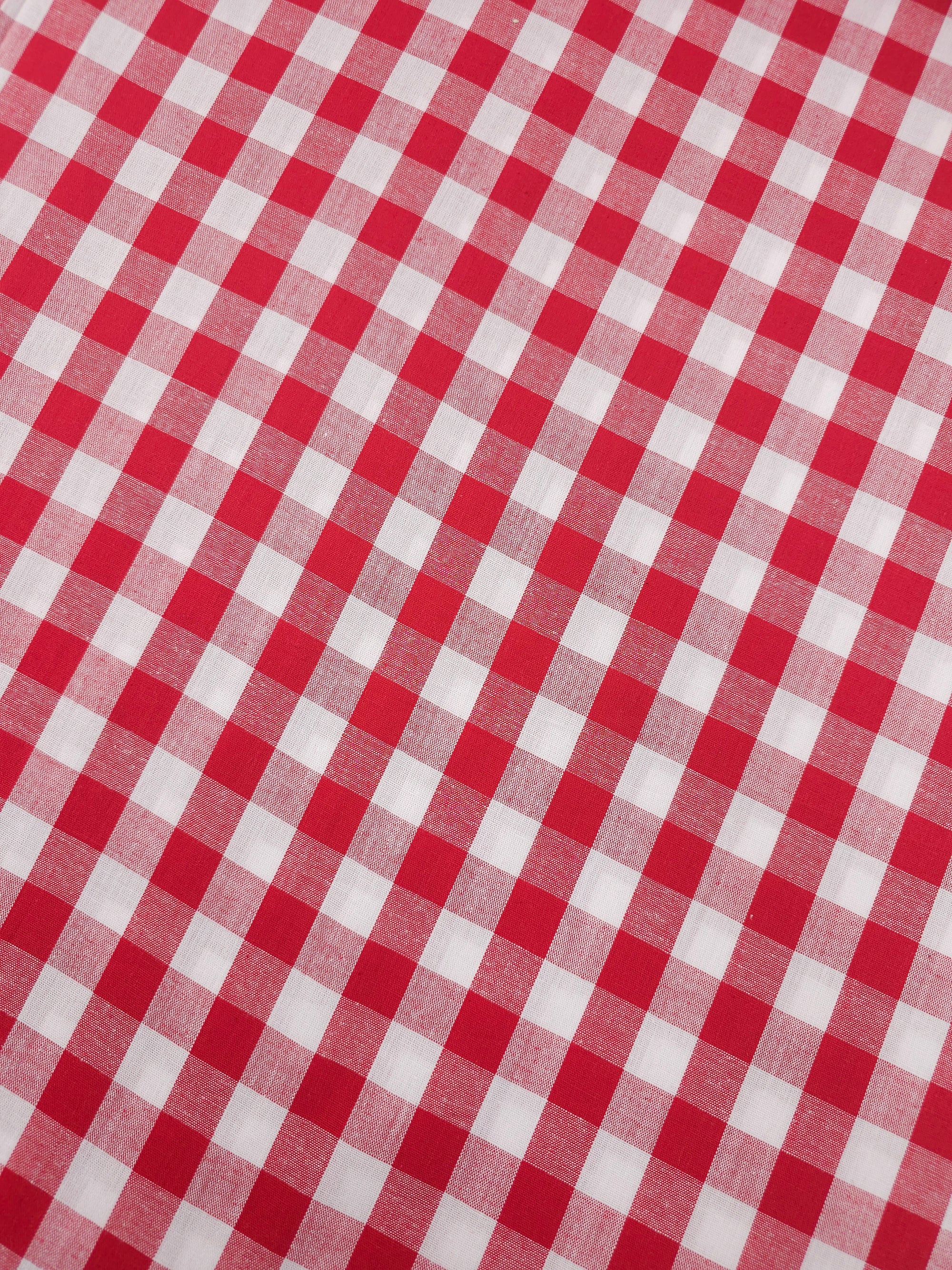 Red Big Gingham 100% Cotton 55"