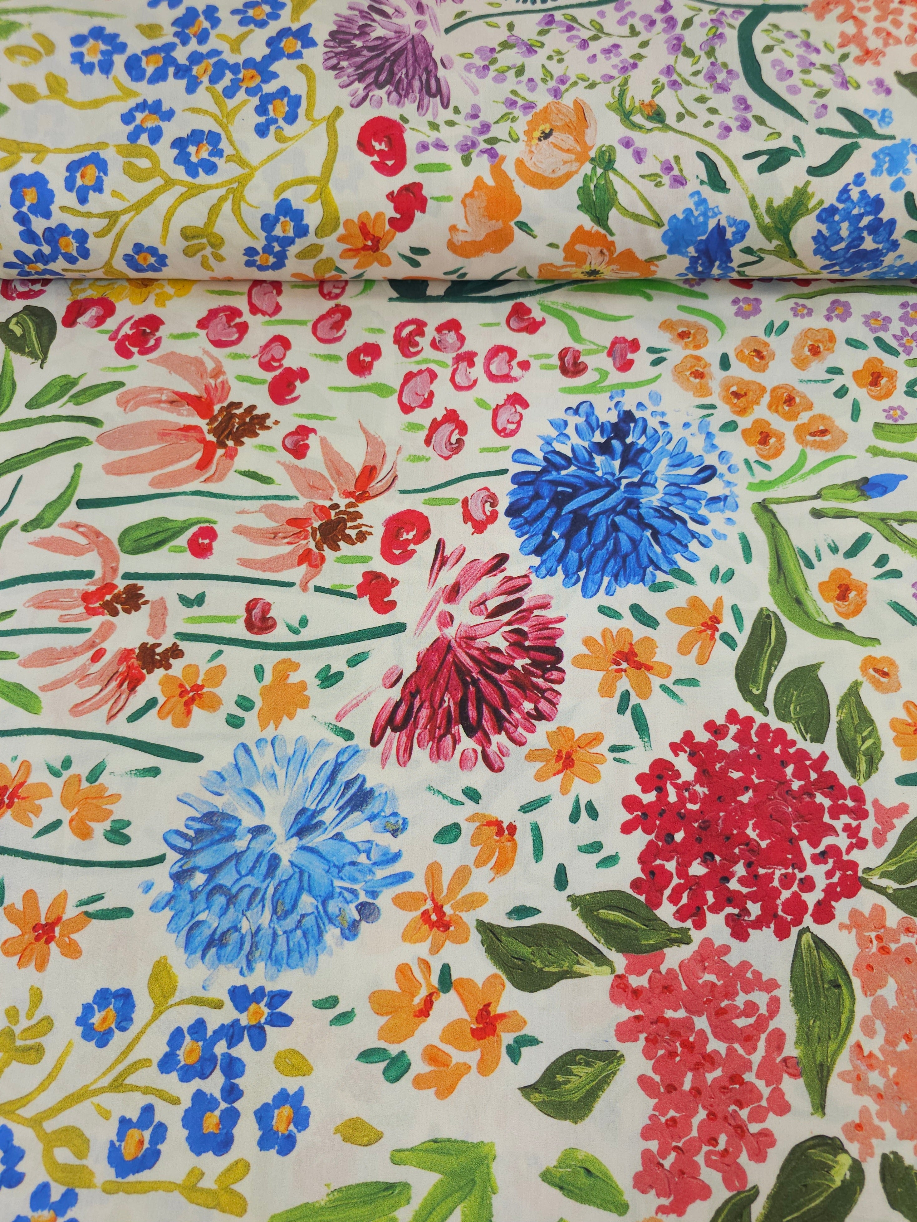 Watercolour Floral Meadow 100% Cotton 105" *EXTRA WIDE*