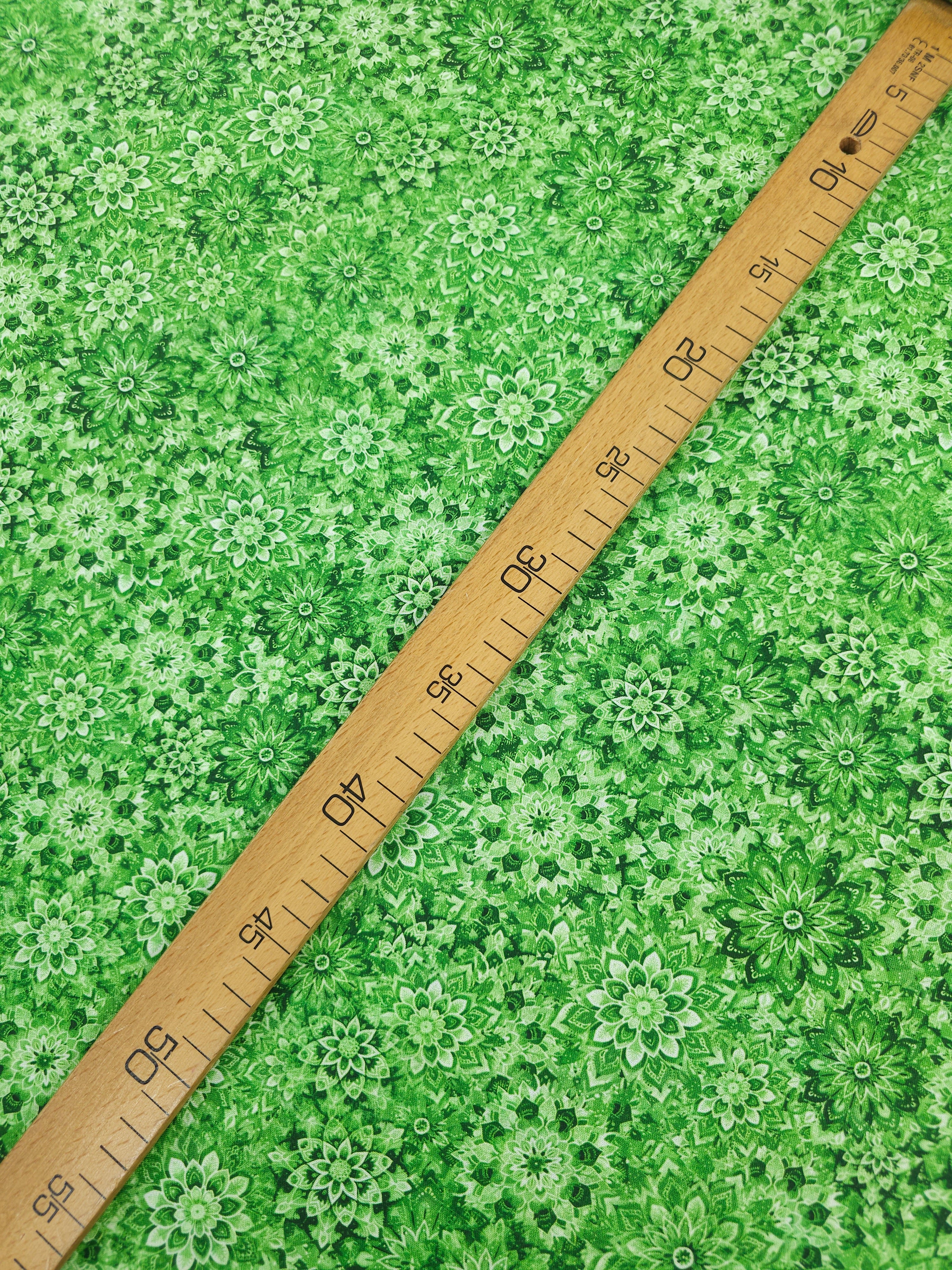 Light Green Dancing Dahlias Kaleidoscope 100% Cotton 106" *EXTRA WIDE*