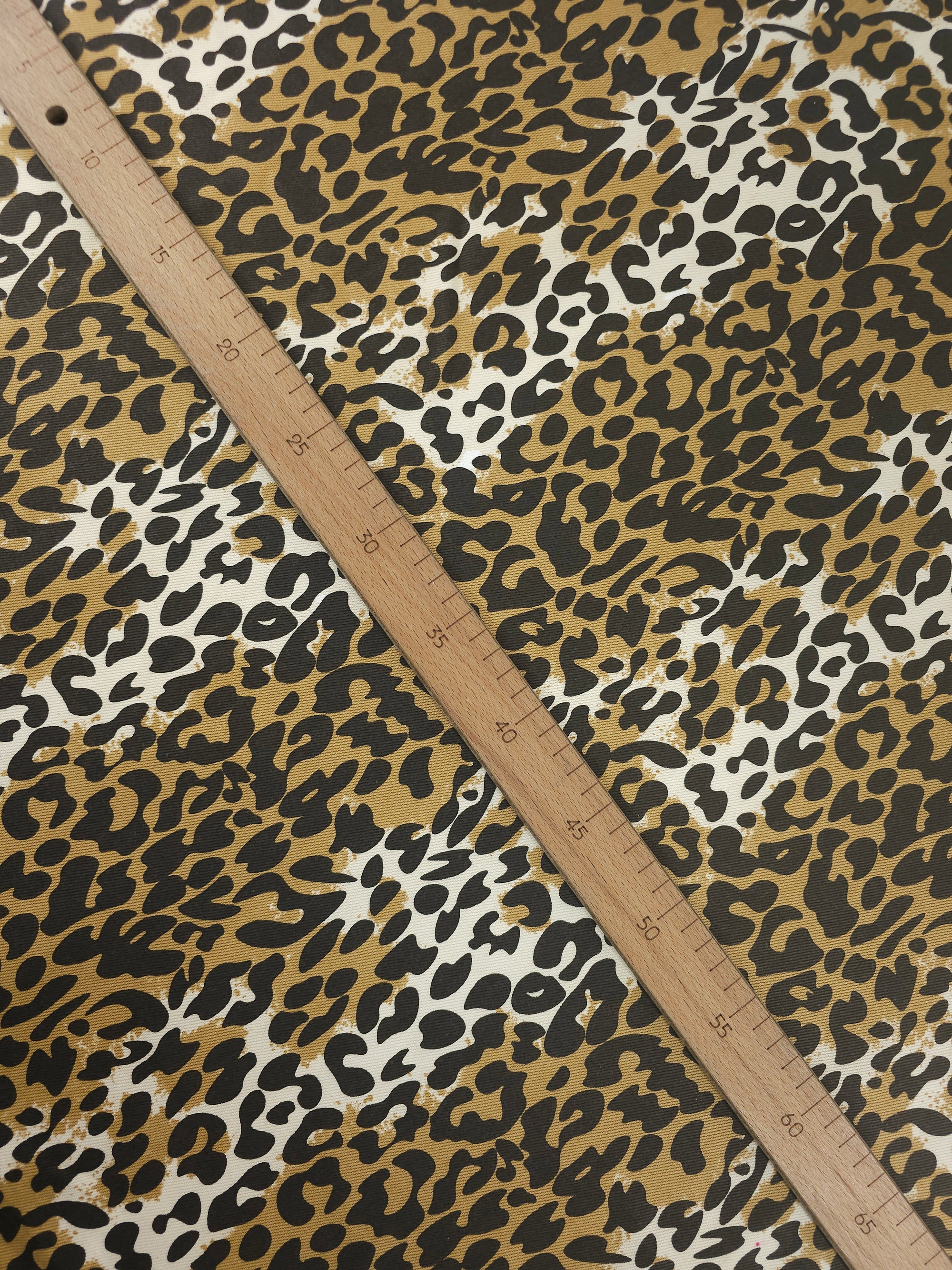 Peanut Brown/Ivory Leopard Denim