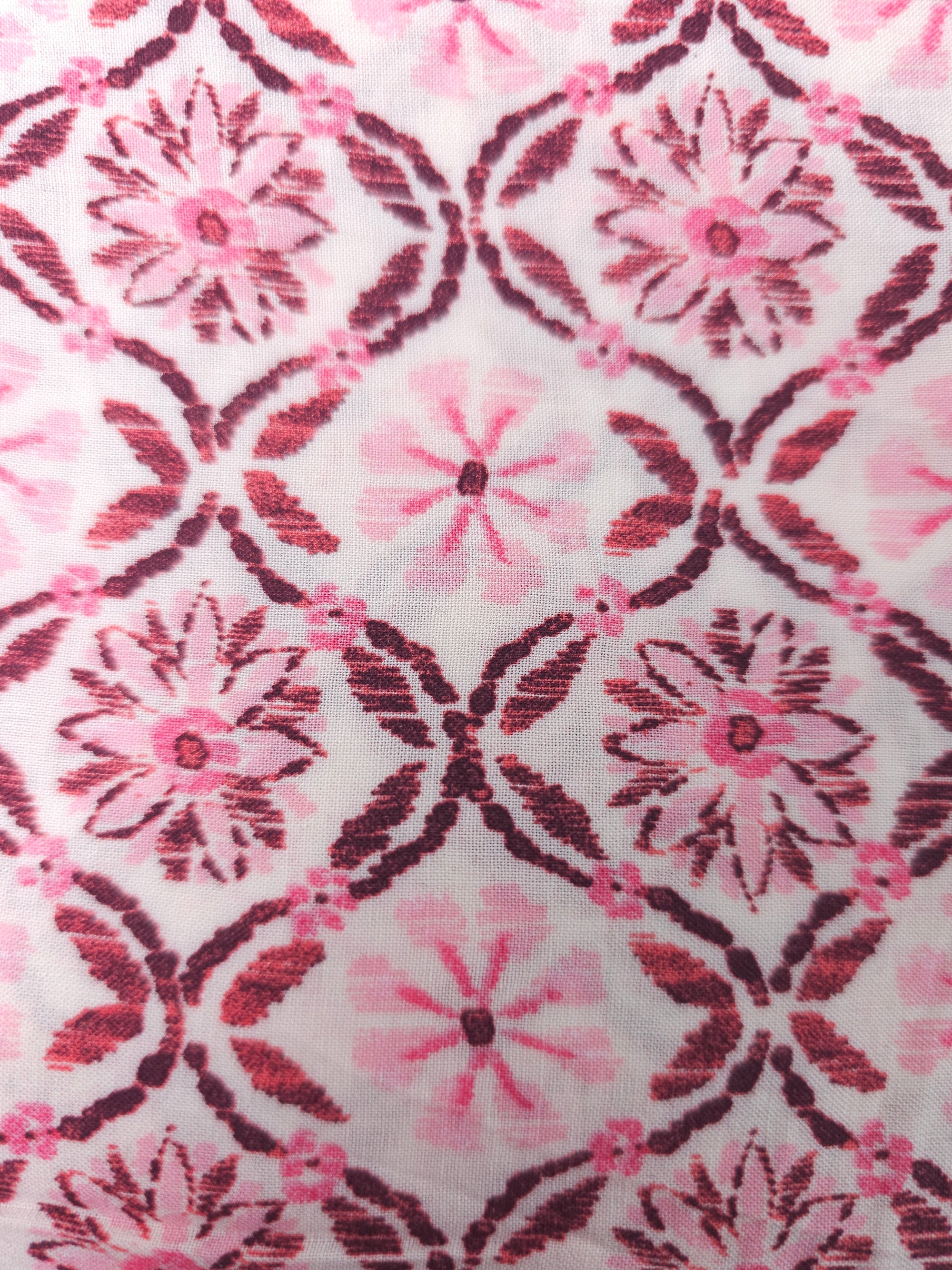 Rose flower repeated pattern fabric- 2m