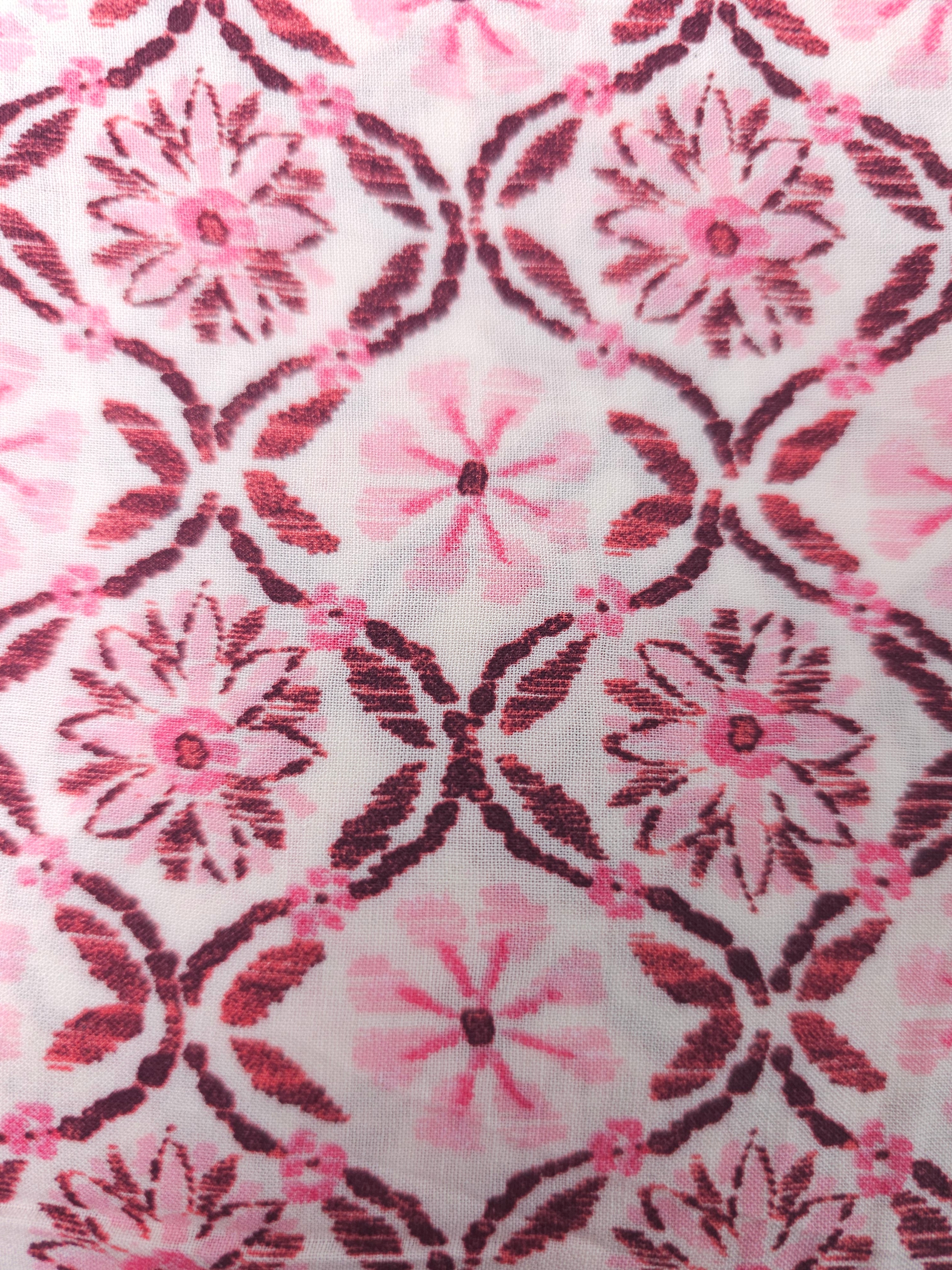Rose flower repeated pattern fabric- 2m
