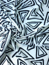 White/Black Abstract Triangle Viscose *DEFECTED* 3m piece