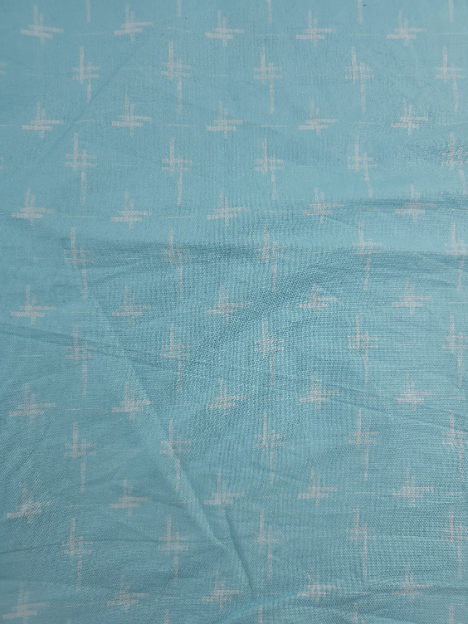 Blue Crosshatch Cotton - 1.1m Piece