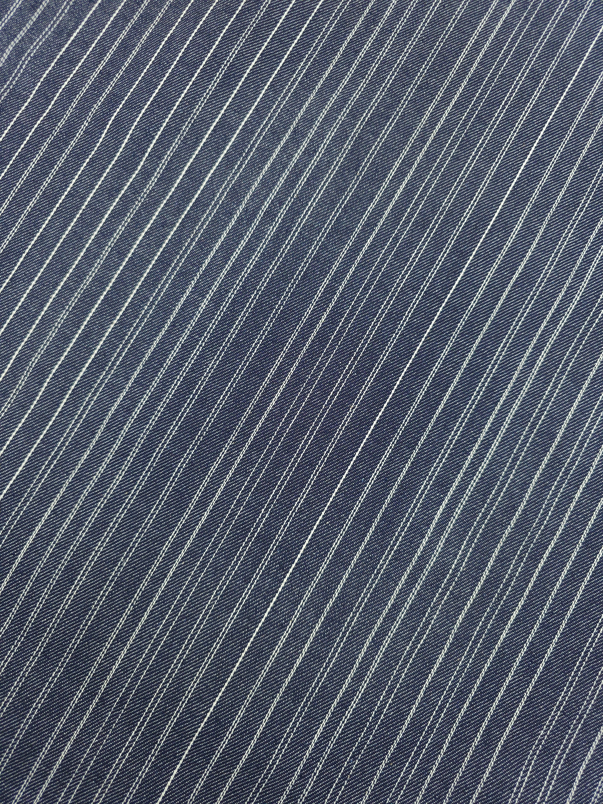 Washed Navy Busy Pinstripe Denim