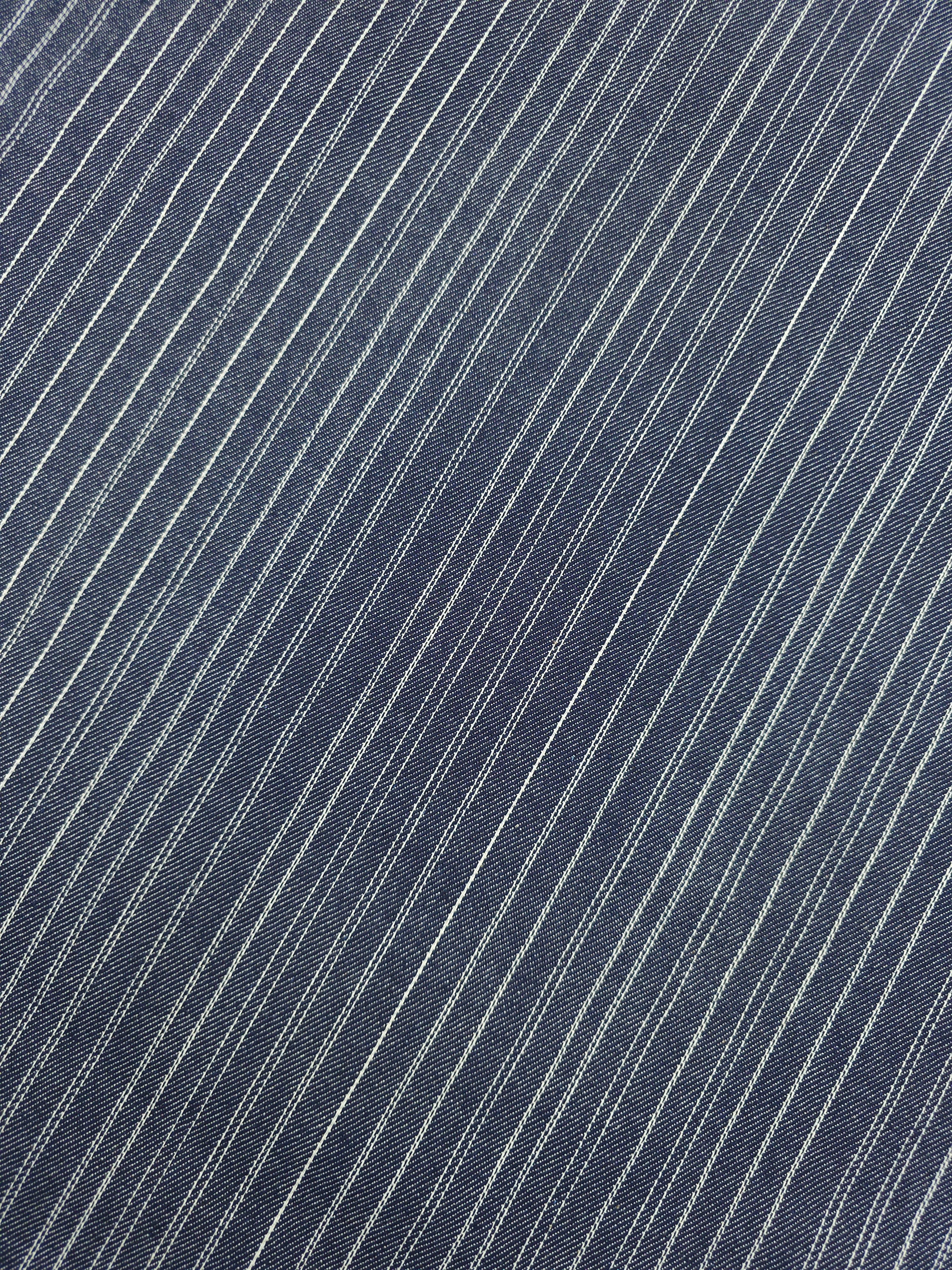 Washed Navy Busy Pinstripe Denim