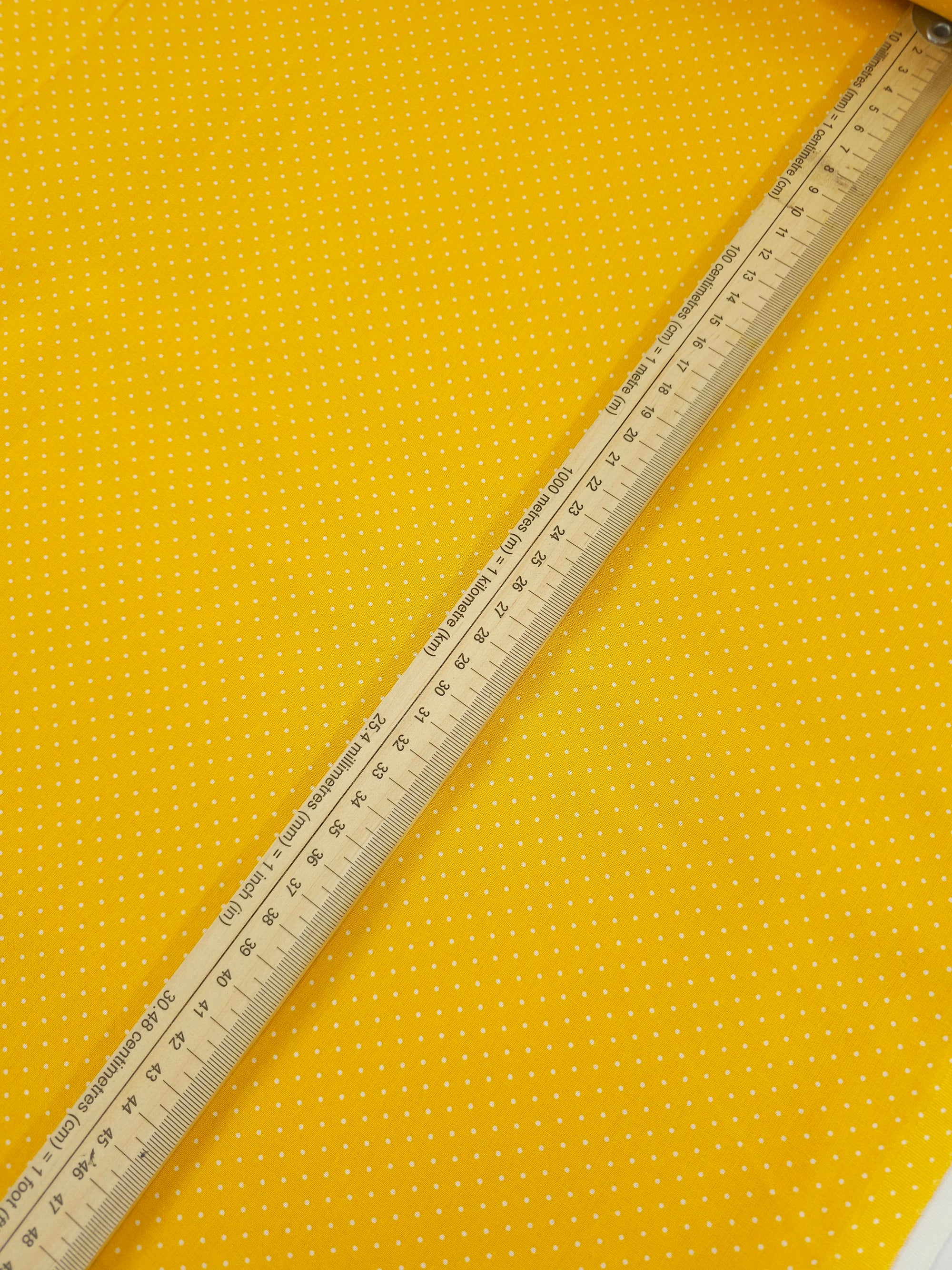 Marigold Yellow Micro Polka Dot 100% Cotton 60"