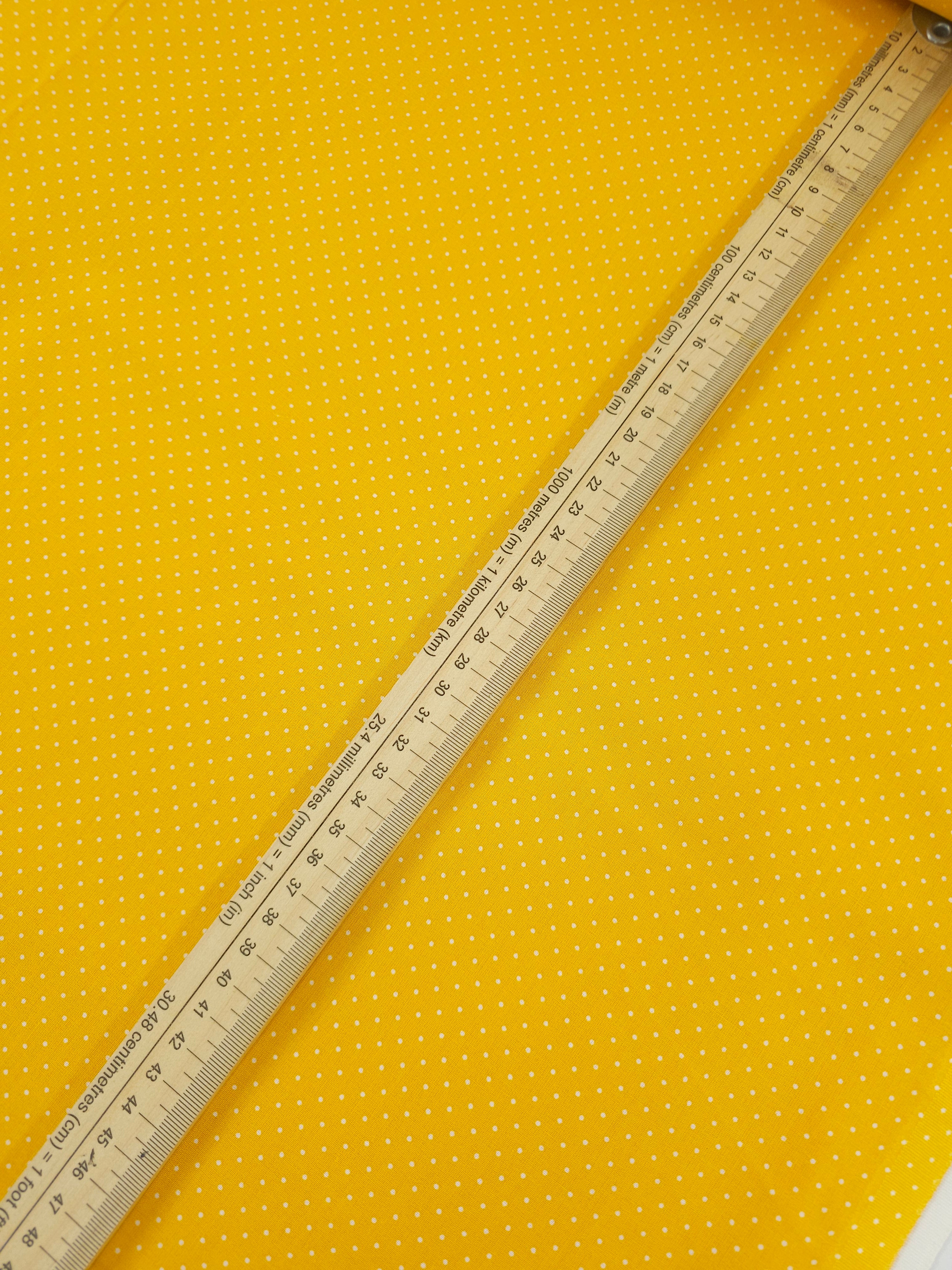 Marigold Micro Polka Dot Lightweight Cotton 60"