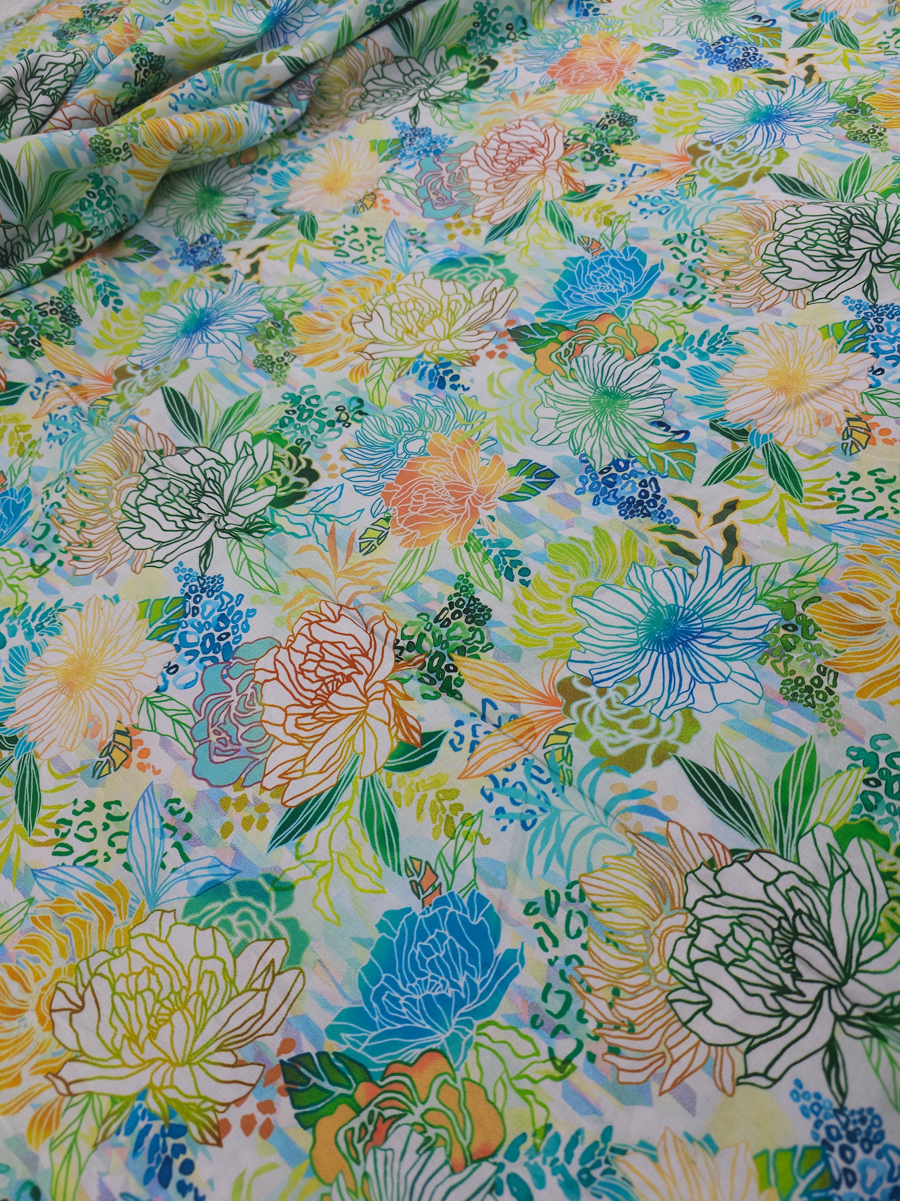 Tropical Flora Vibes 100% Cotton 104” - Robert Kaufman *EXTRA WIDE*