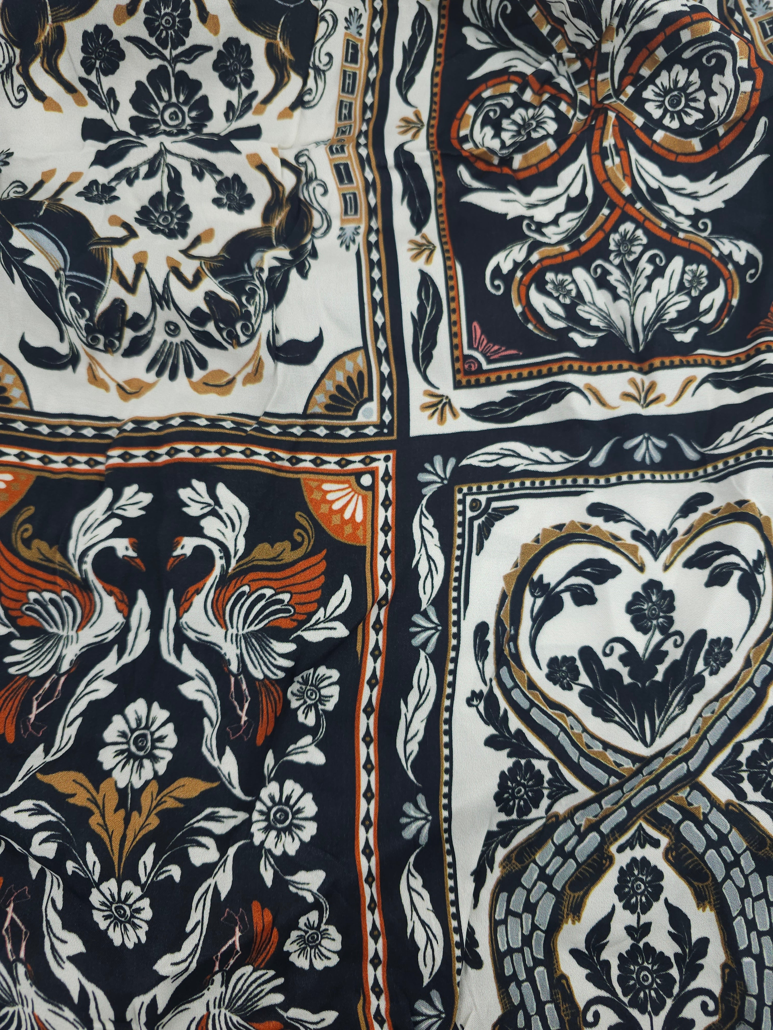 Rectangular repeated patterned Viscose sateen- 3.6m piece