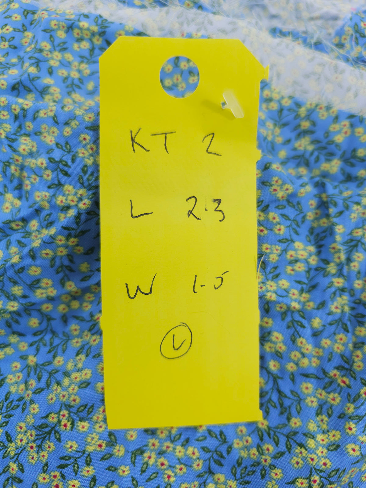 Dainty blue yellow floral Viscose- 2.3m piece