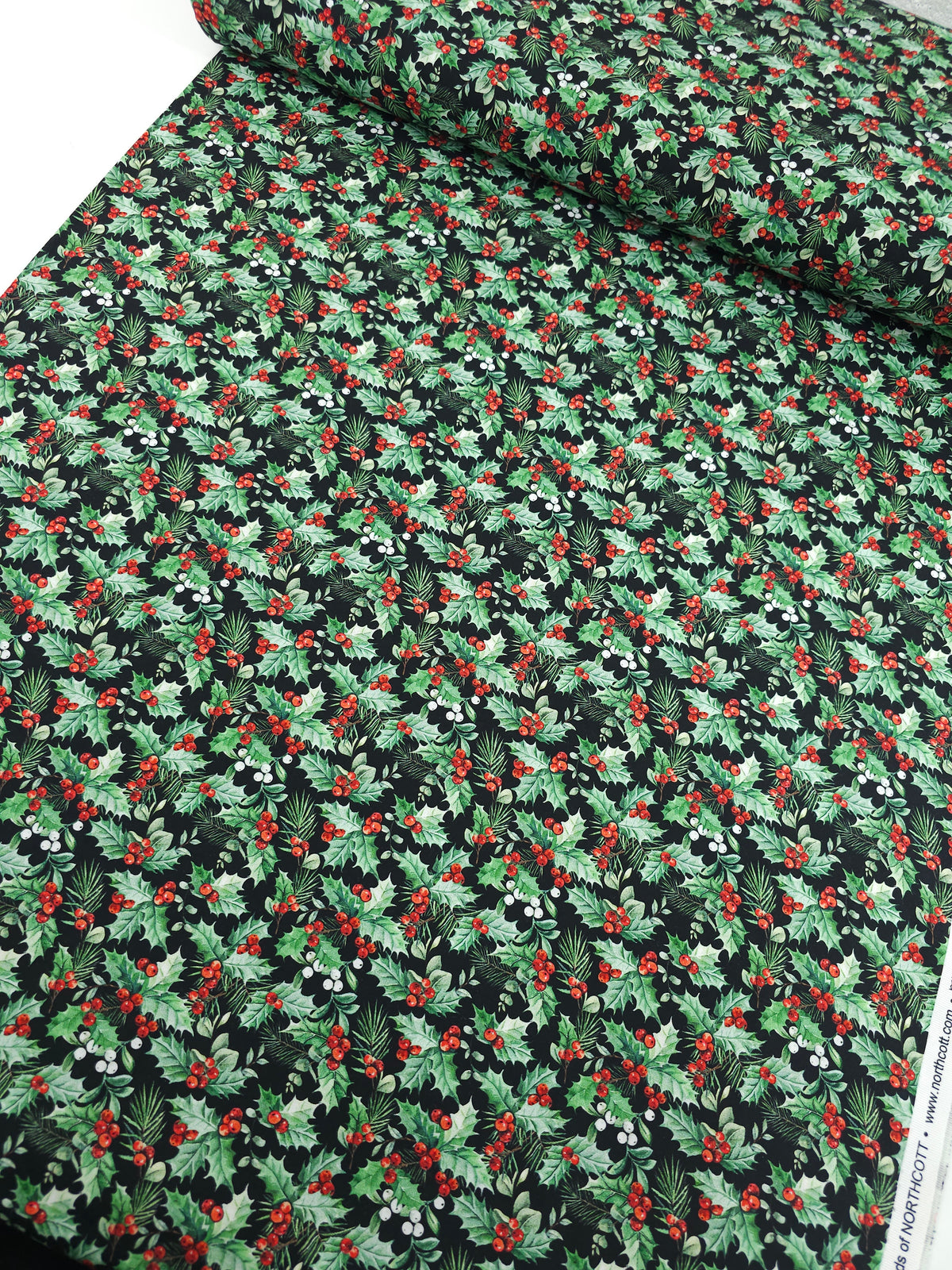 Holly Berries 100% Cotton - Michael Miller