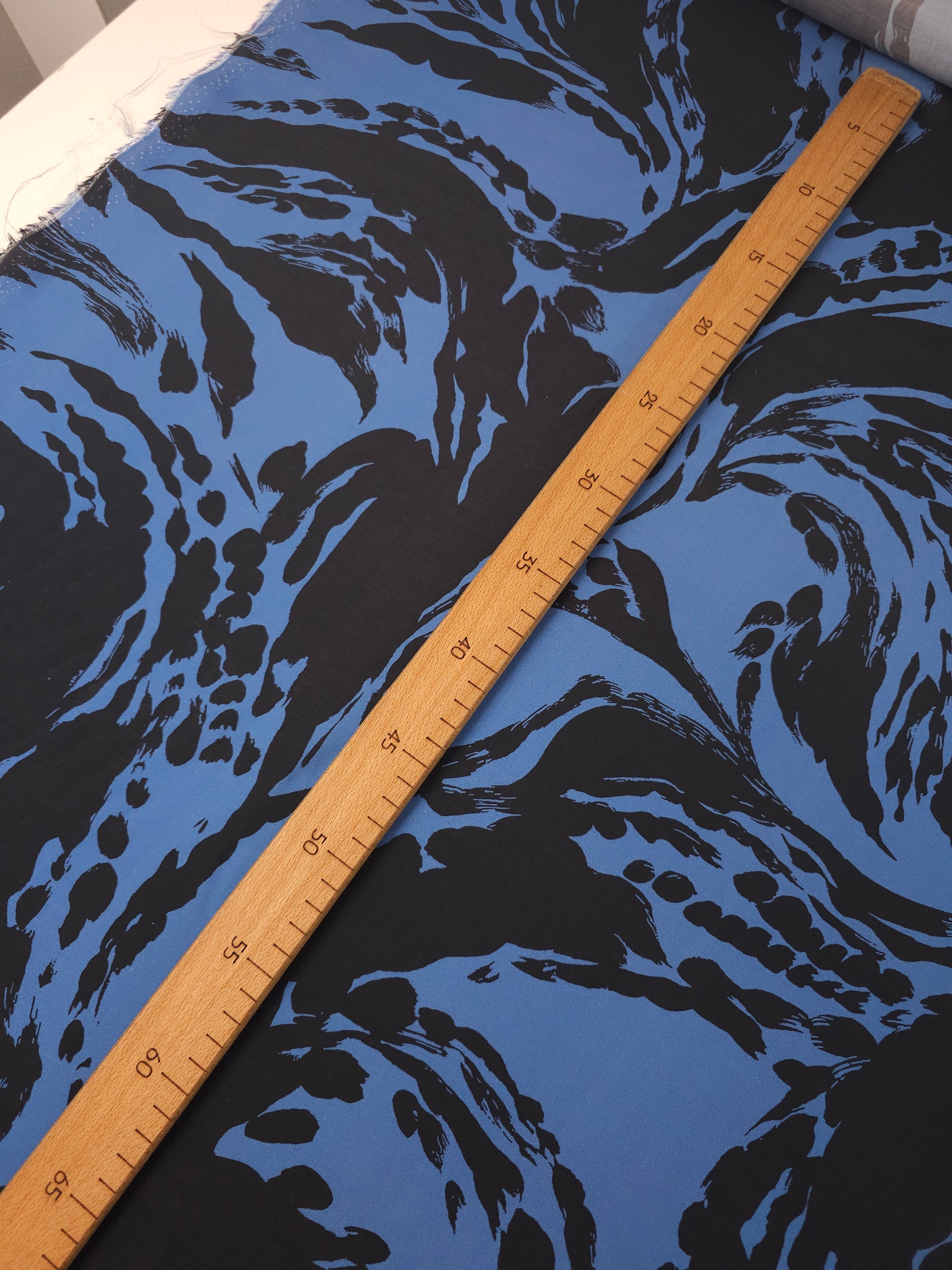 Hale Blue Abstract Wave Splash Viscose