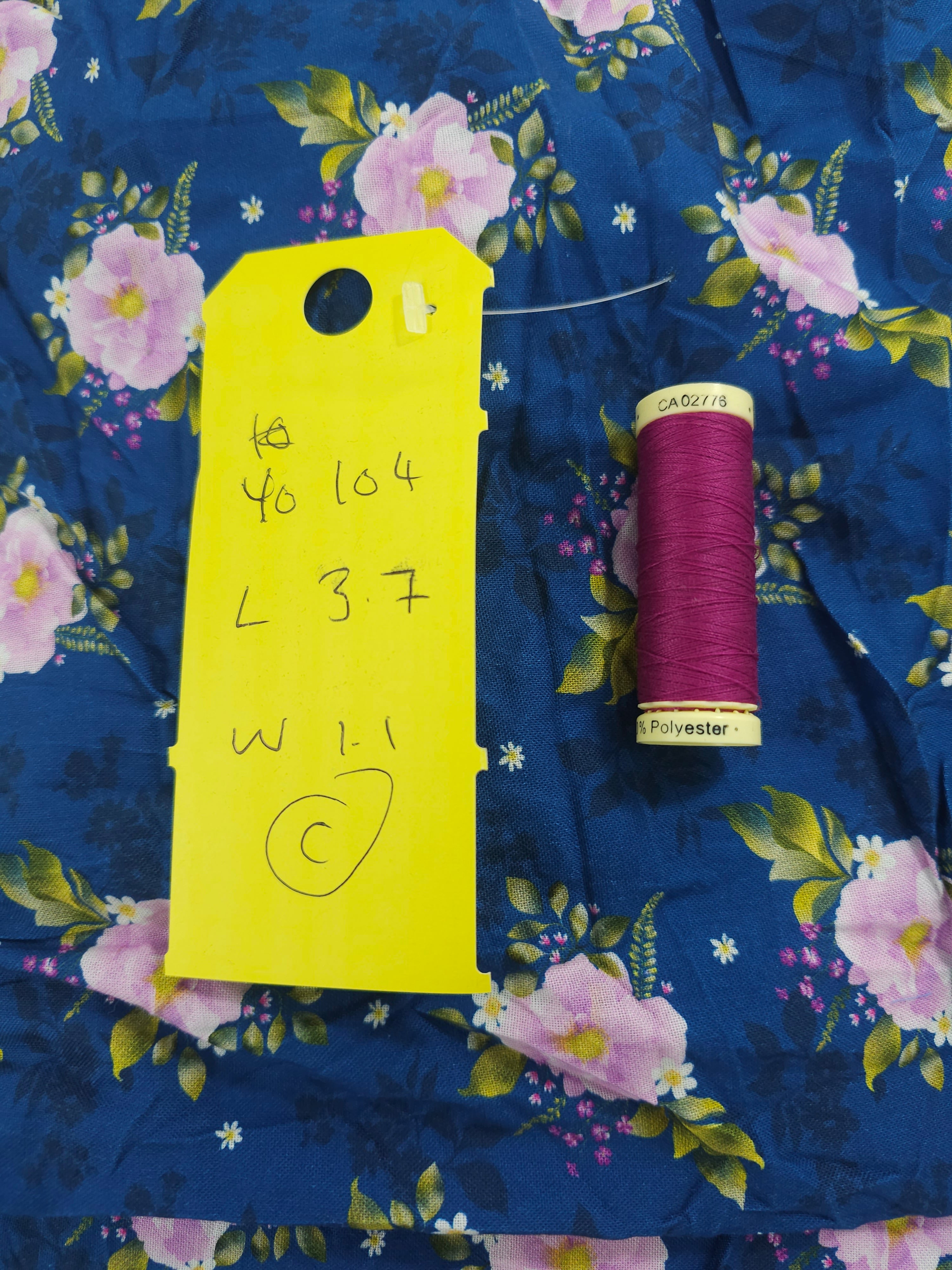 Blue floral Cotton- 3.7m piece