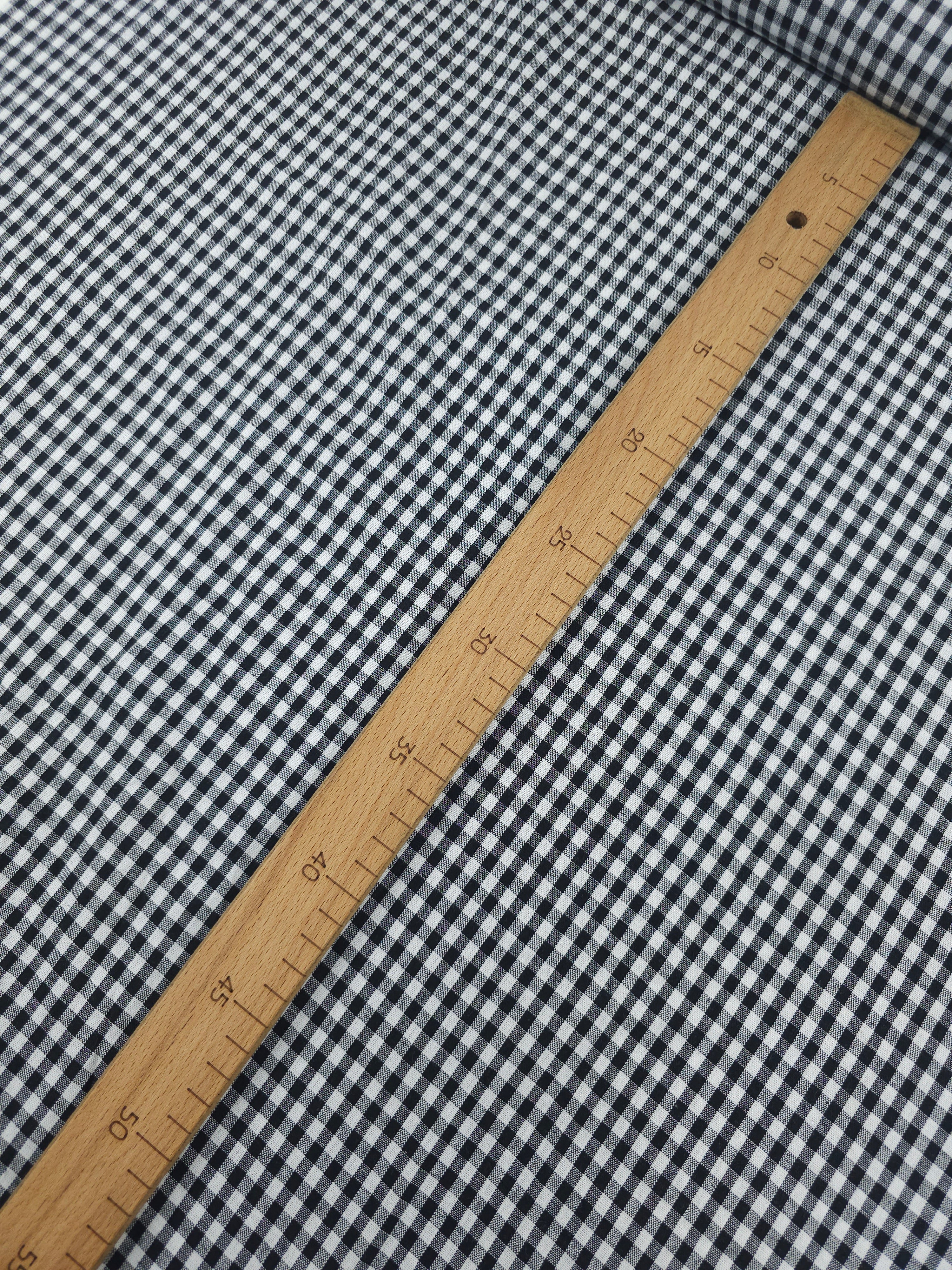 Black/White Small Gingham 100% Cotton