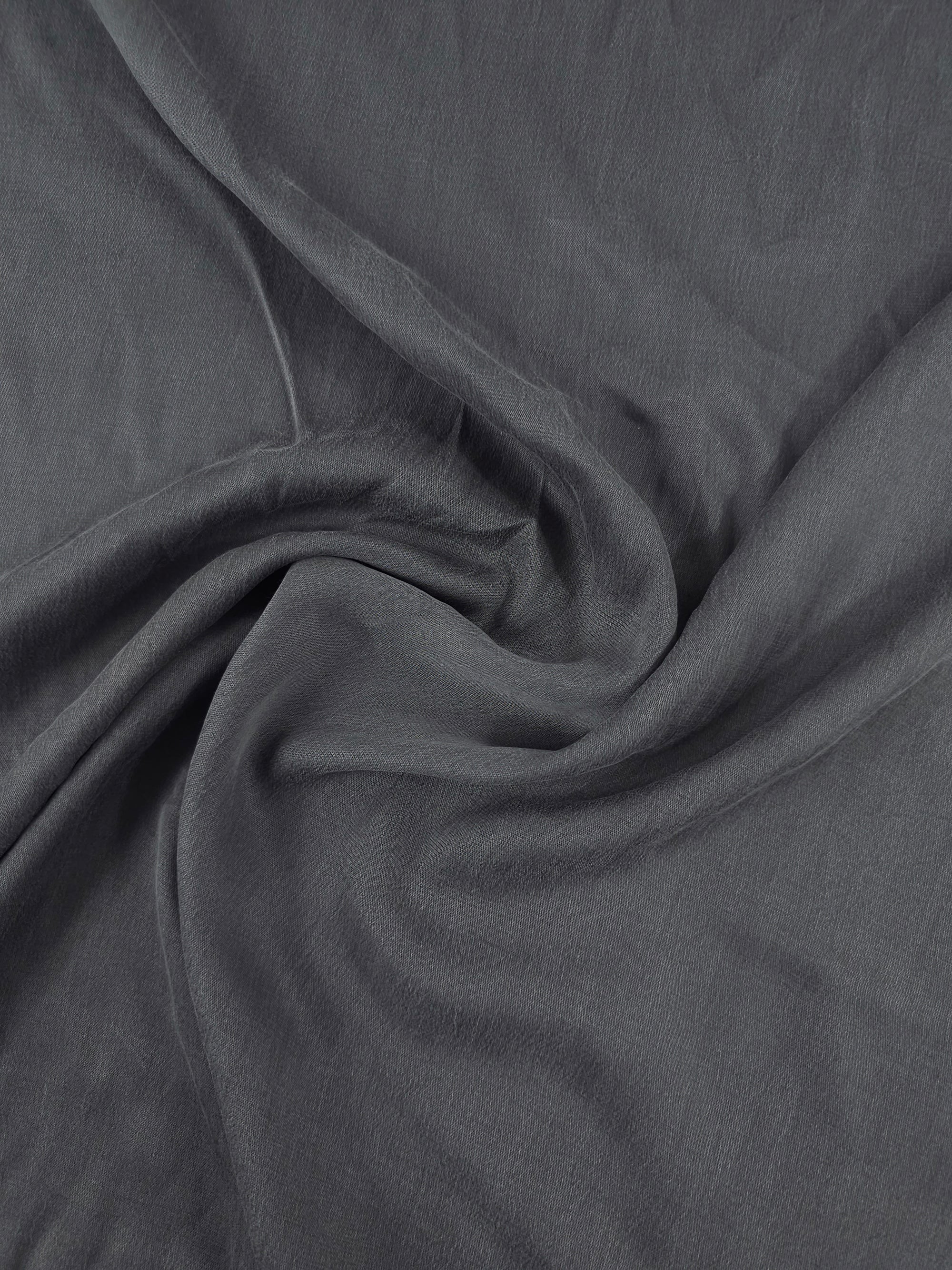 Dark Grey Lightweight Sandwashed Cupro
