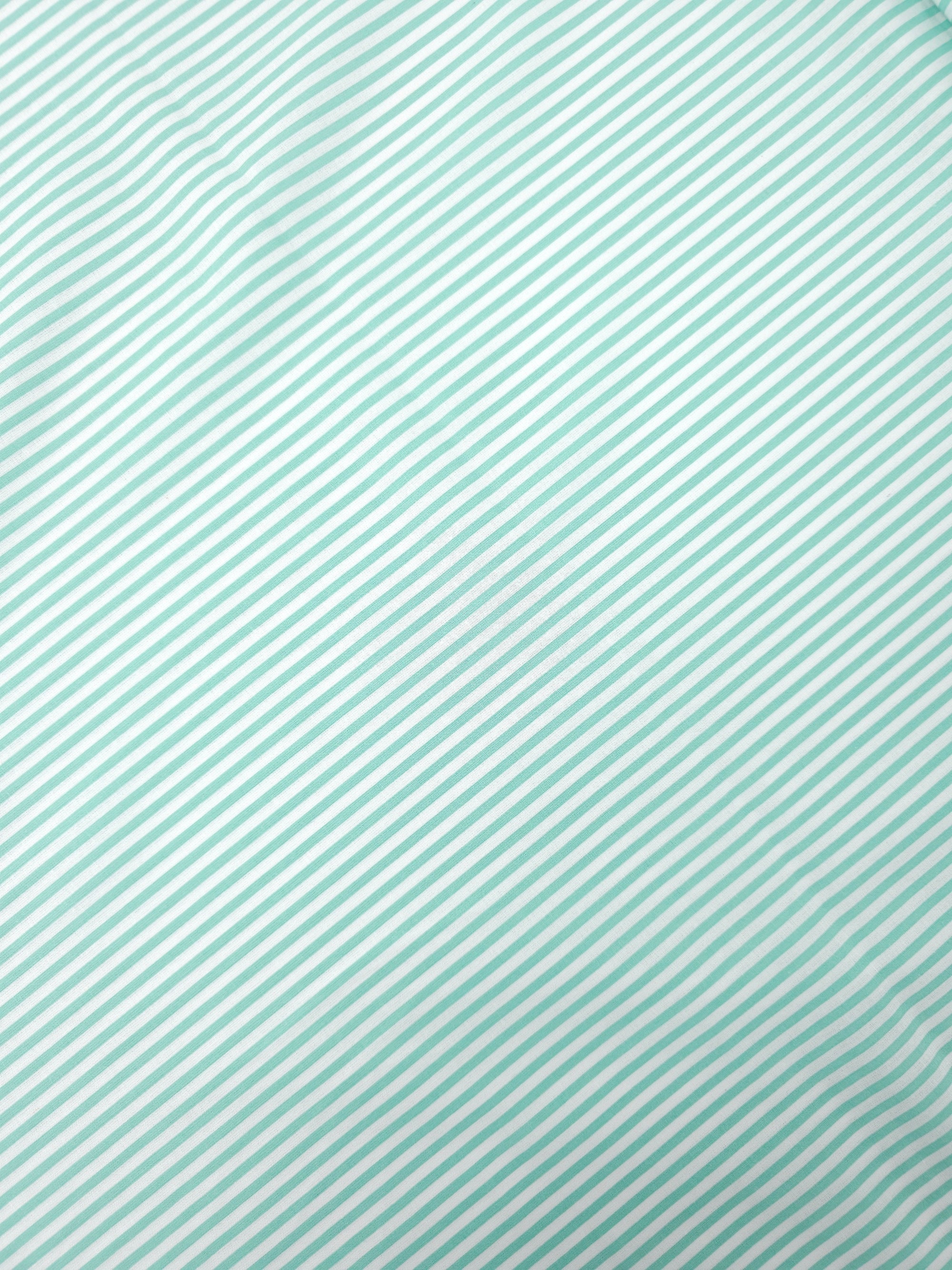 Light Mint Stripe 100% Cotton