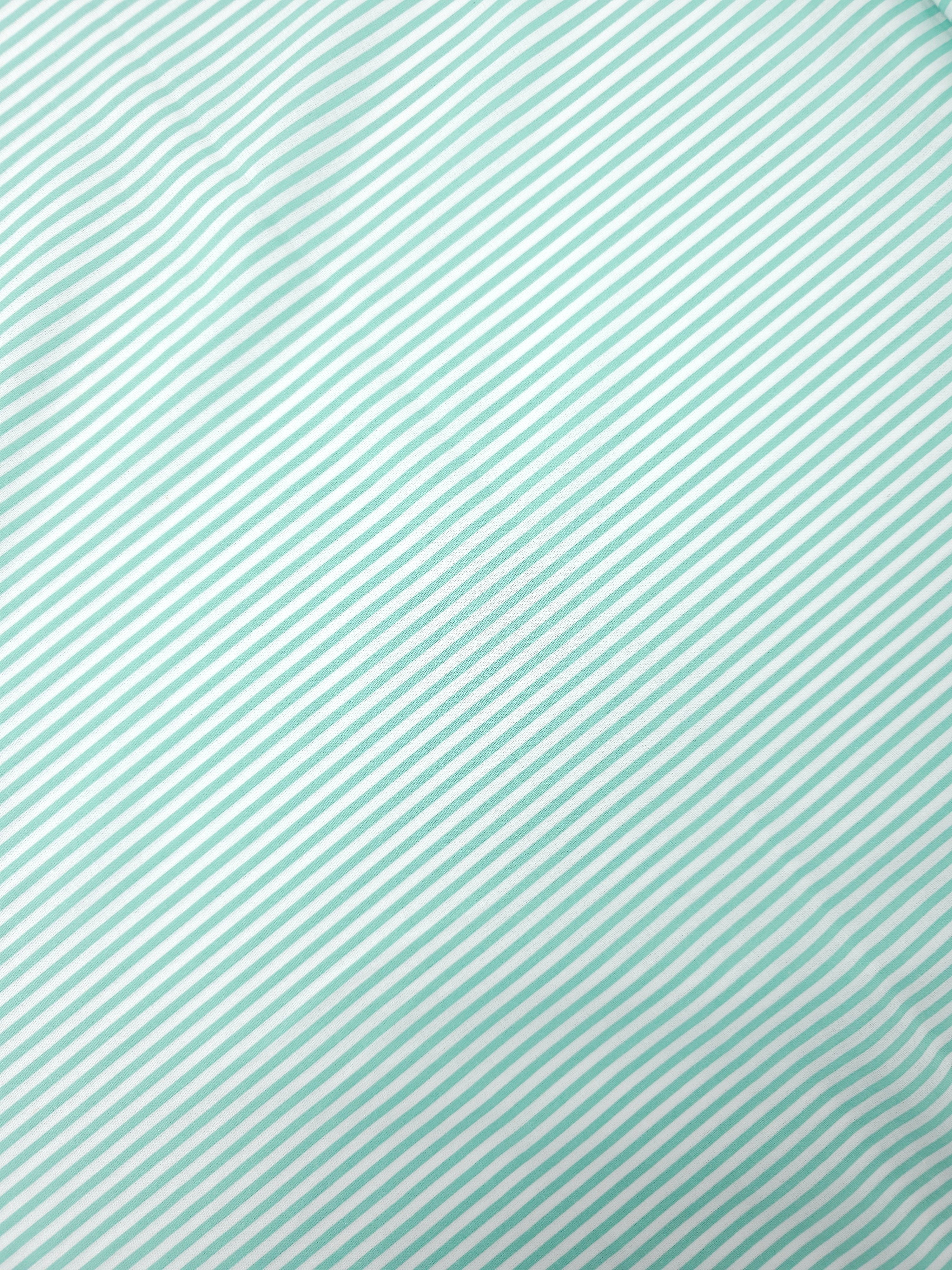 Light Mint Stripe 100% Cotton