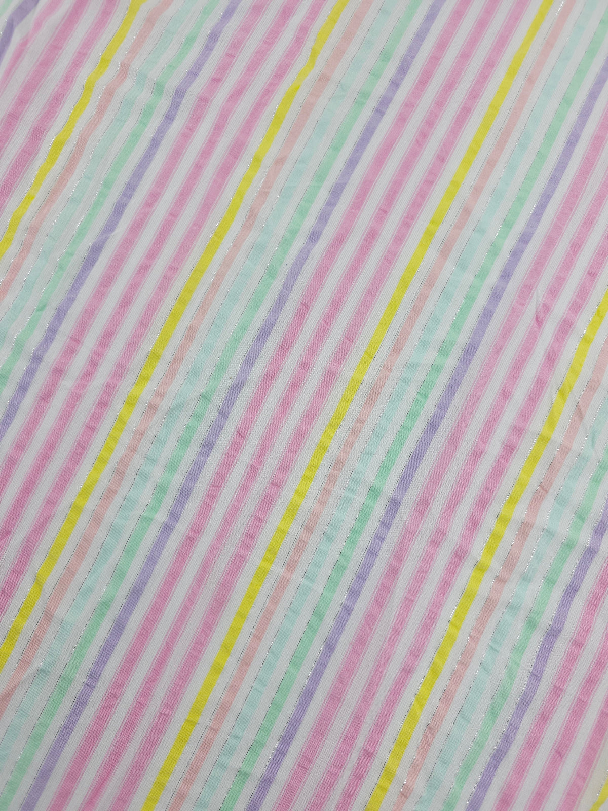 Pastel Lurex Stripe Cotton SeerSucker