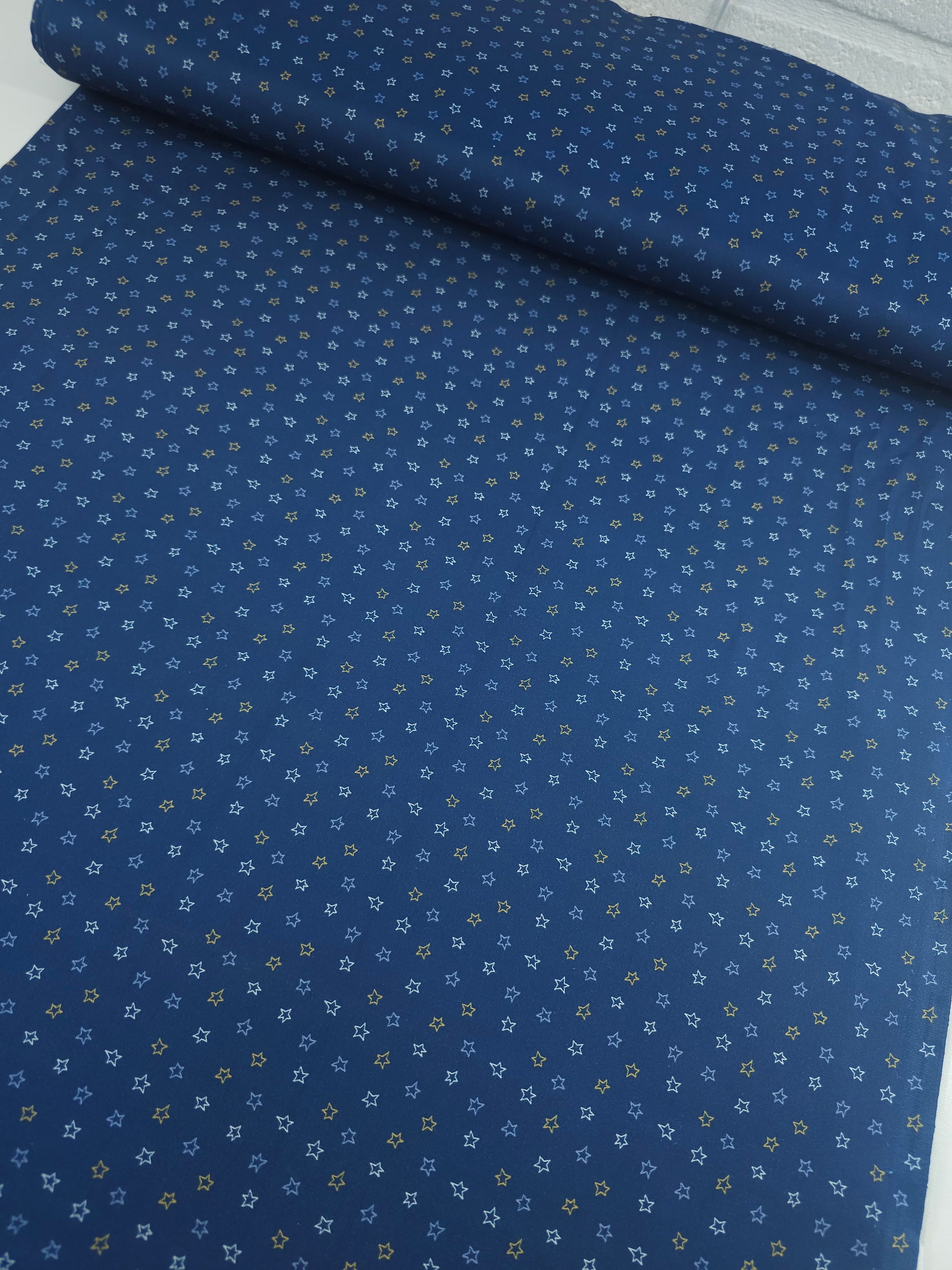 Navy Ditsy Stars 100% Cotton