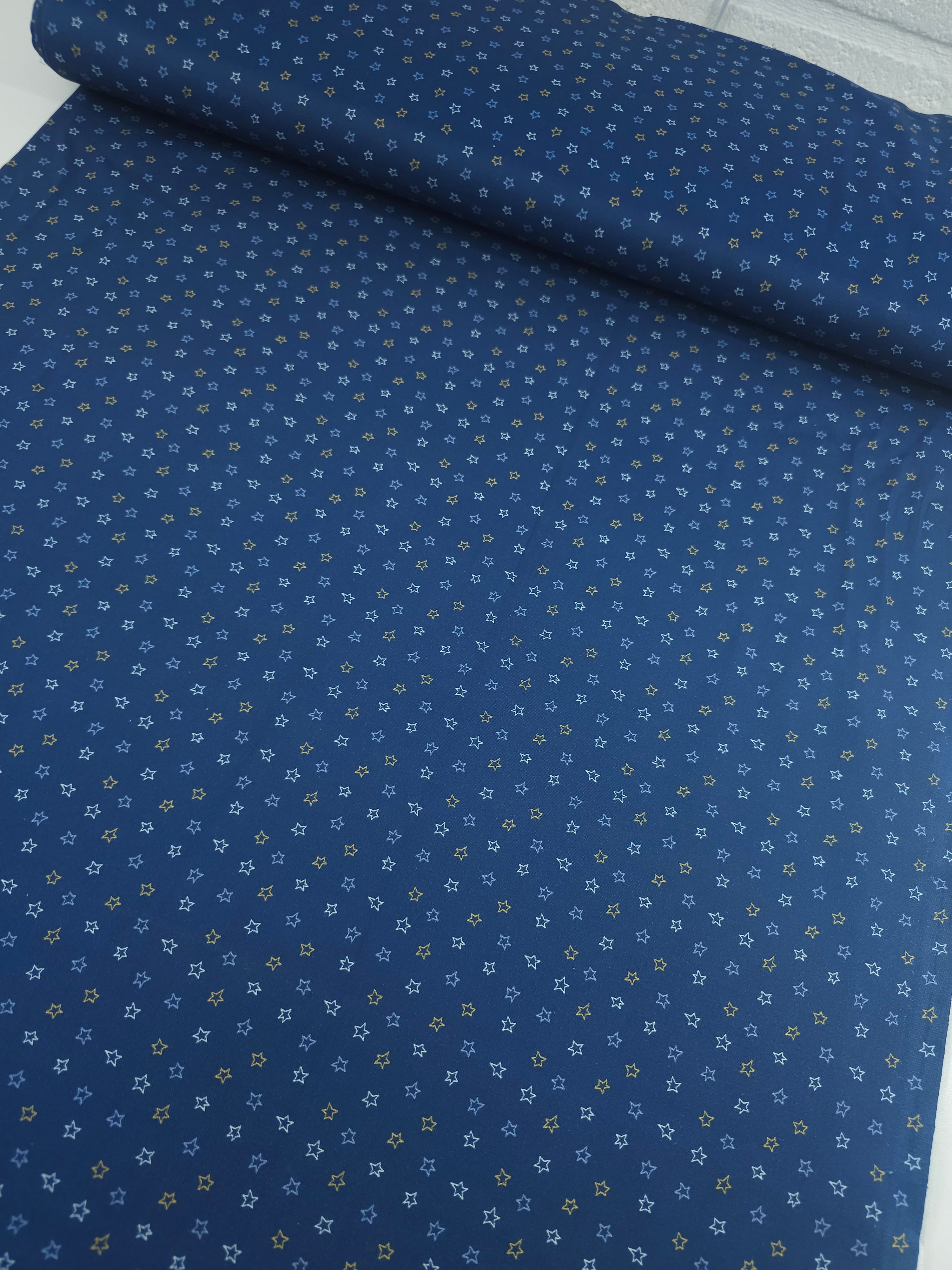 Navy Ditsy Stars 100% Cotton