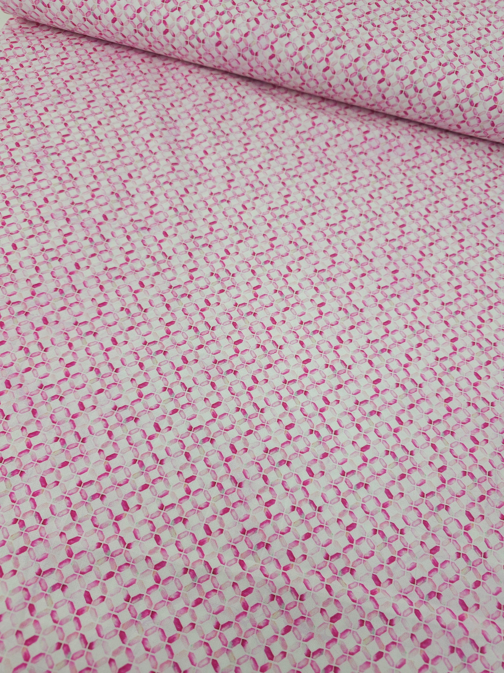 Pink Geometric Dash Links 100% Cotton