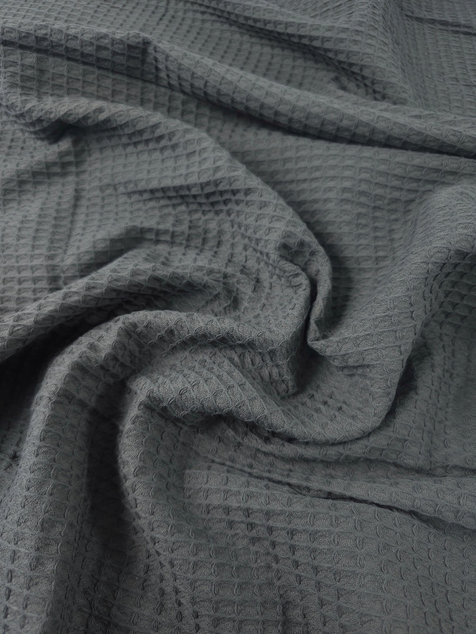Smokey Grey Waffle Cotton *EXTRA WIDE*