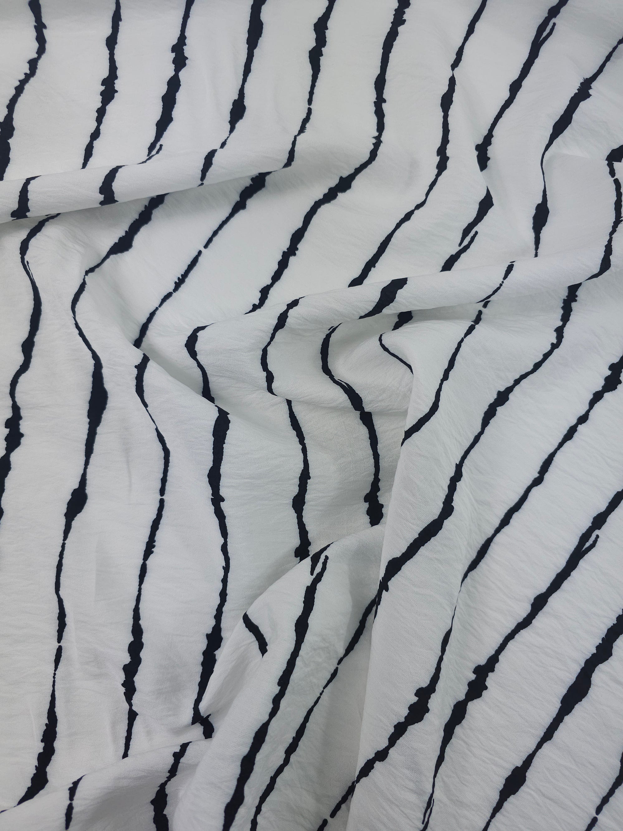 Black/White Twine Stripe Modal Viscose