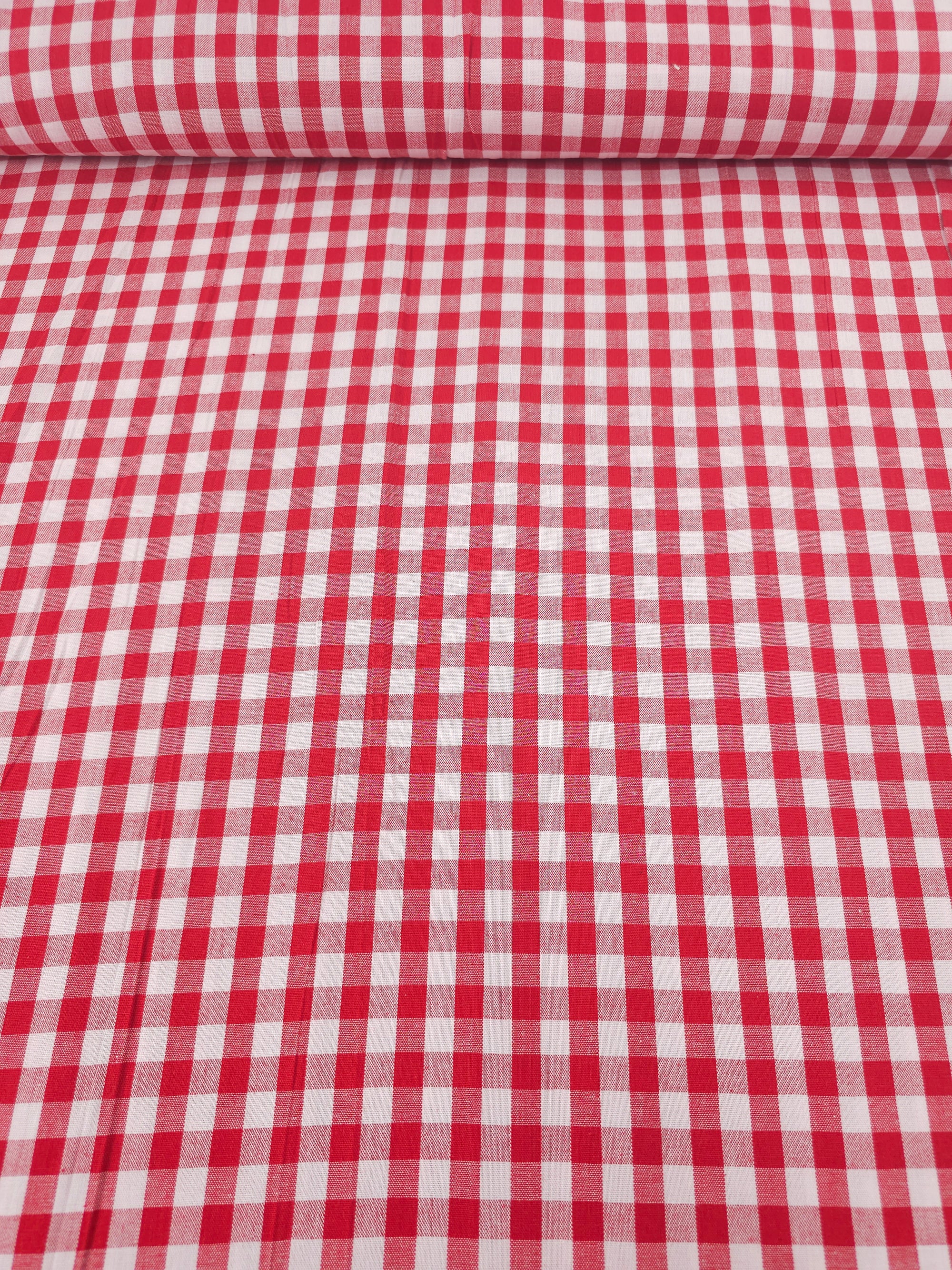 Red Gingham 100% Cotton 55"