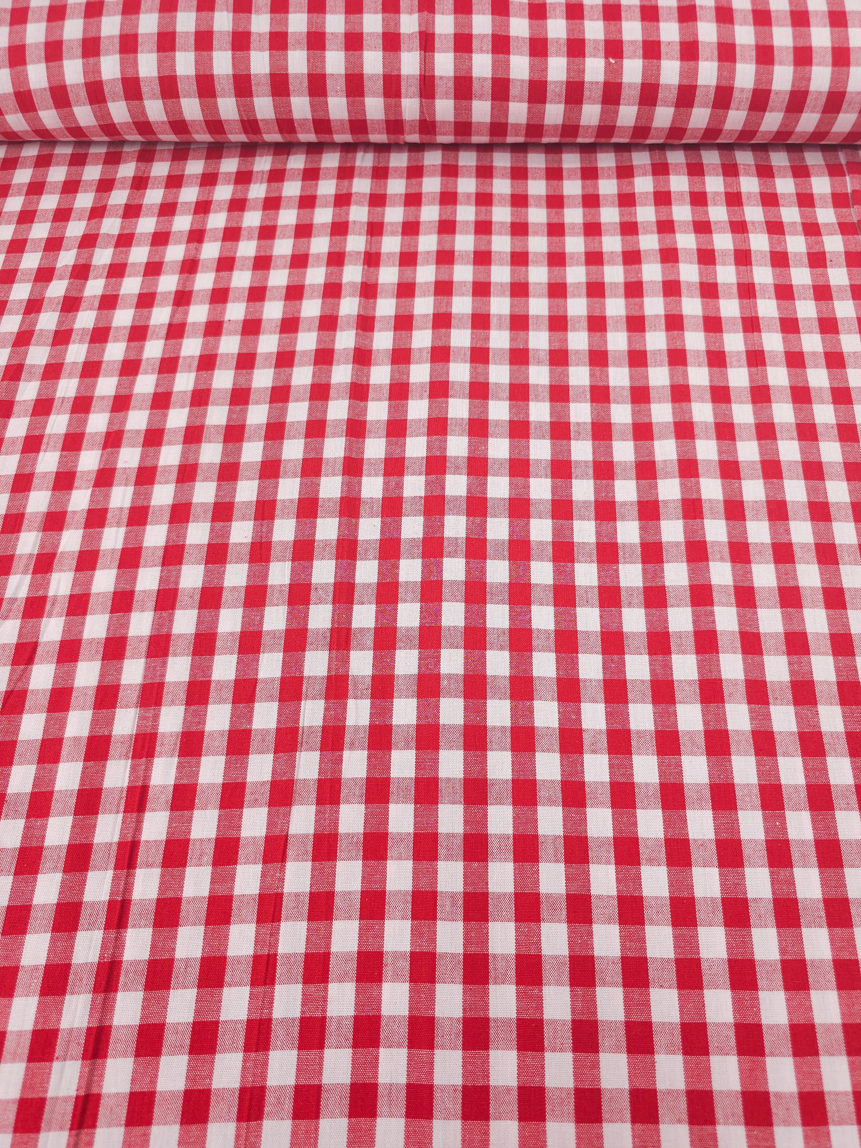 Red Gingham 100% Cotton 55"