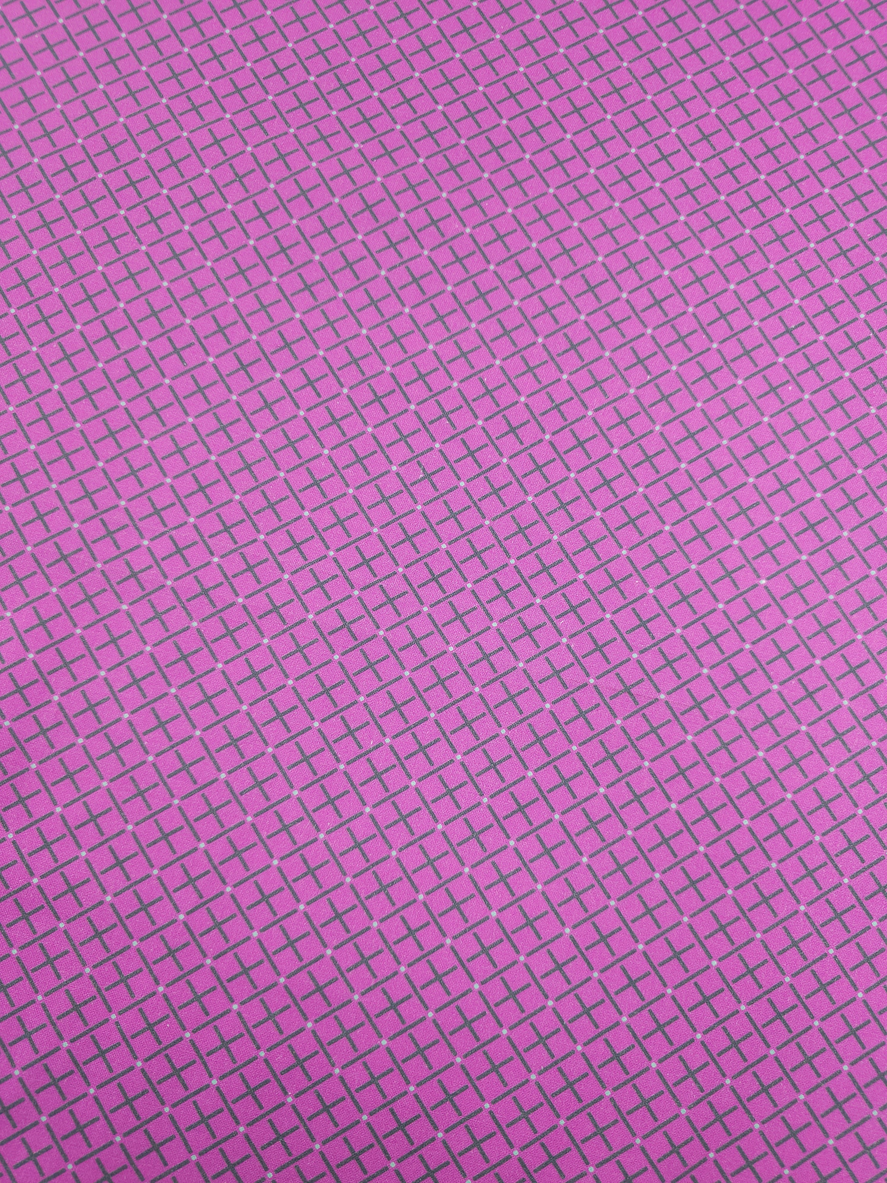 Magenta Purple/Green Diamond Cross 100% Cotton