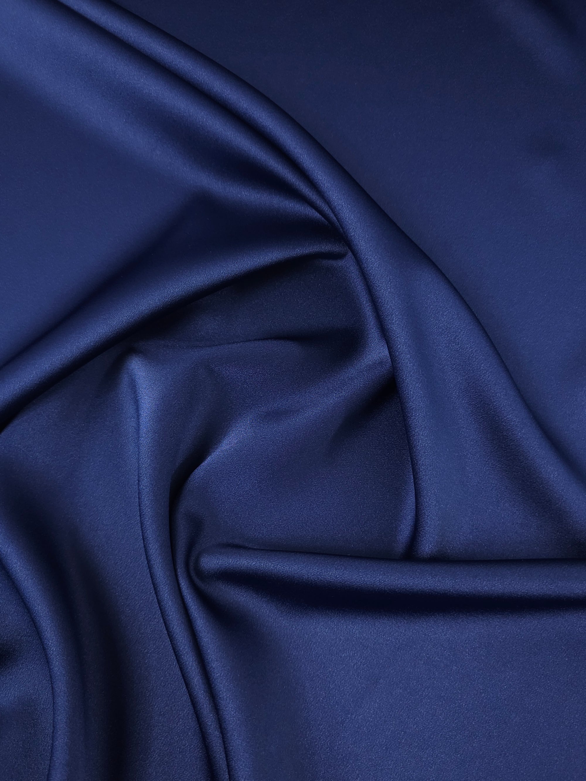 Navy Poly Satin