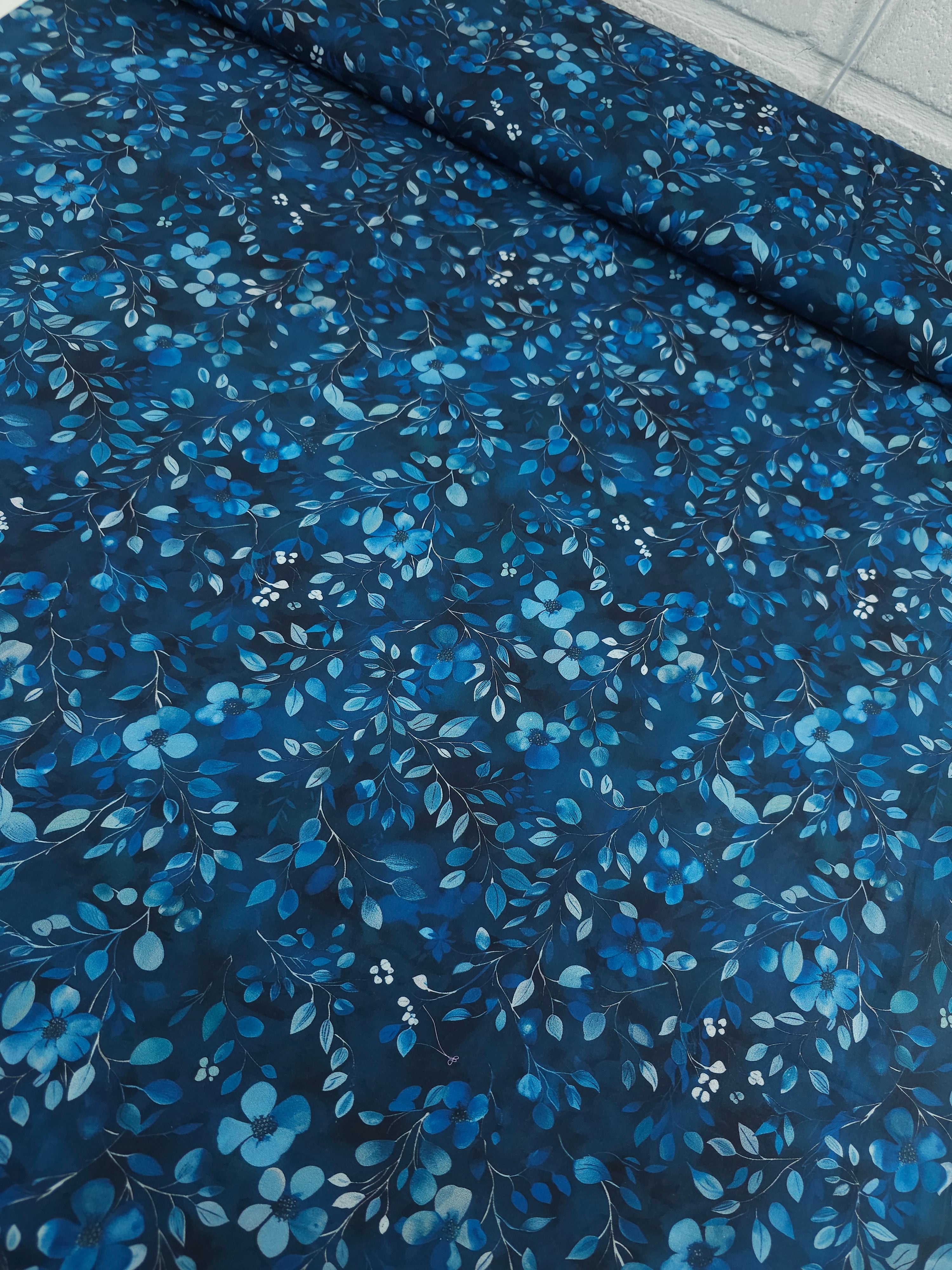 Midnight Blue Enchanted Floral Twine 100% Cotton 57”