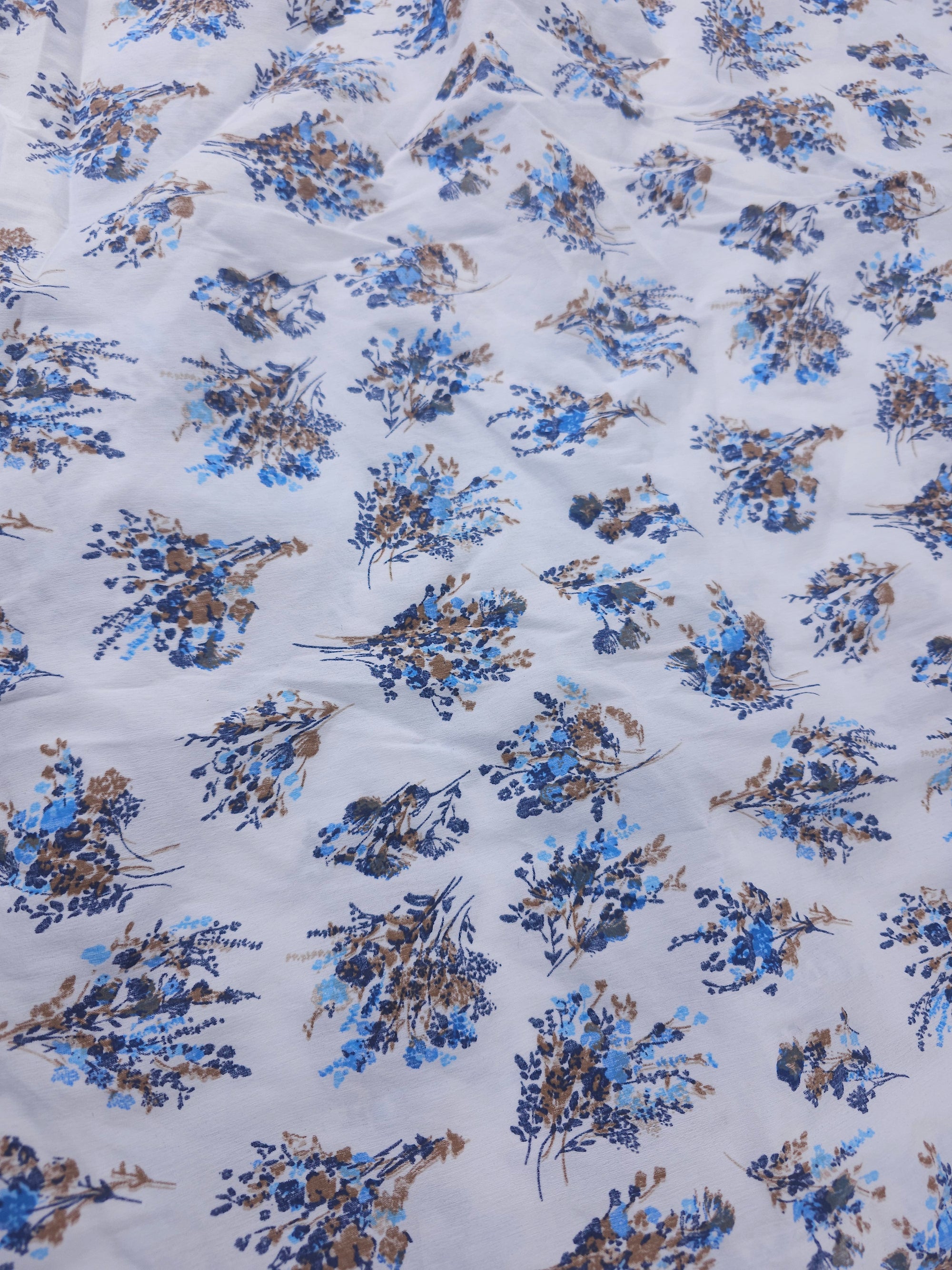 Blue bouquet Viscose- 2m piece