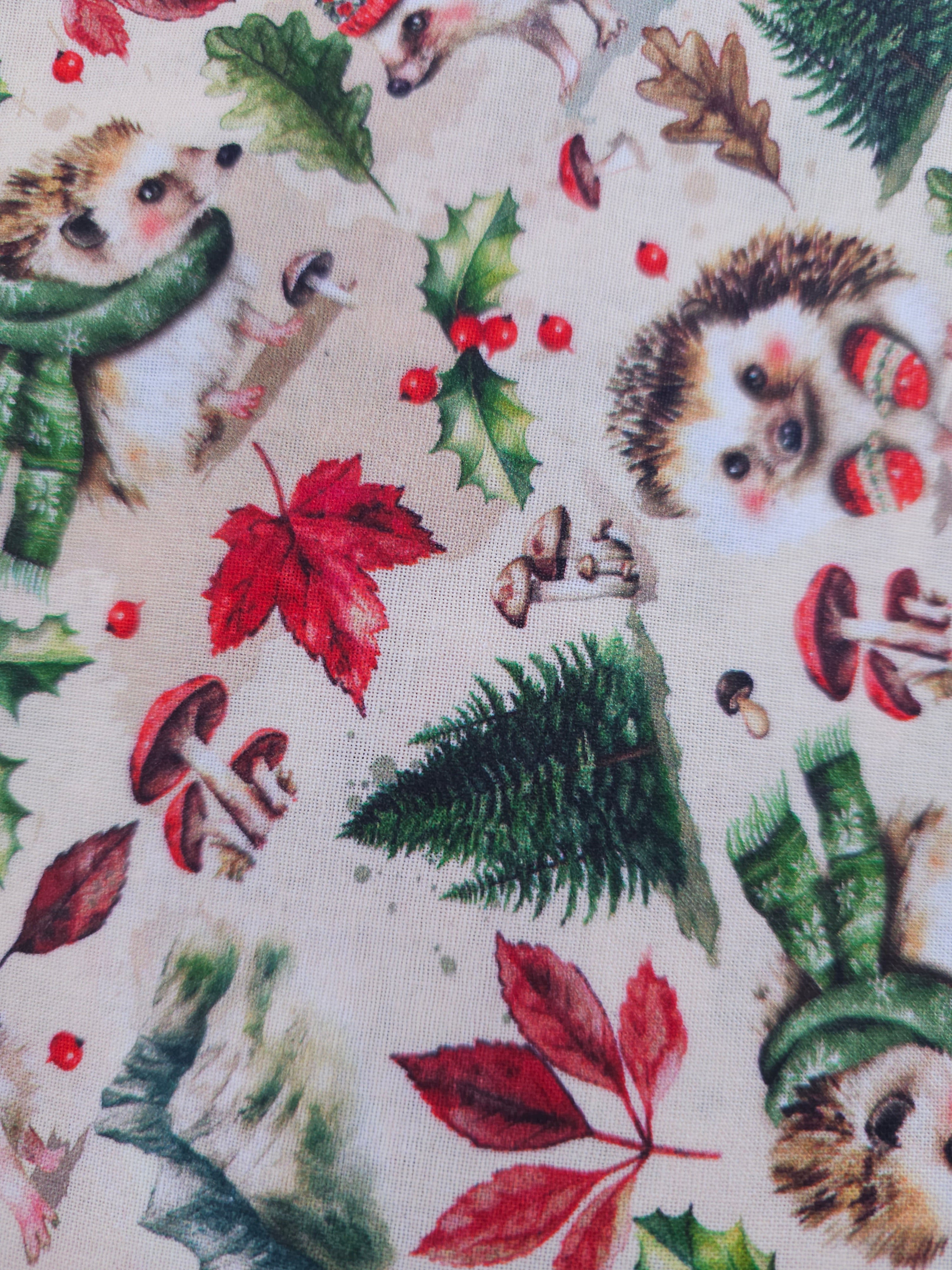 Christmas hedgehog Cotton- 1.7m piece
