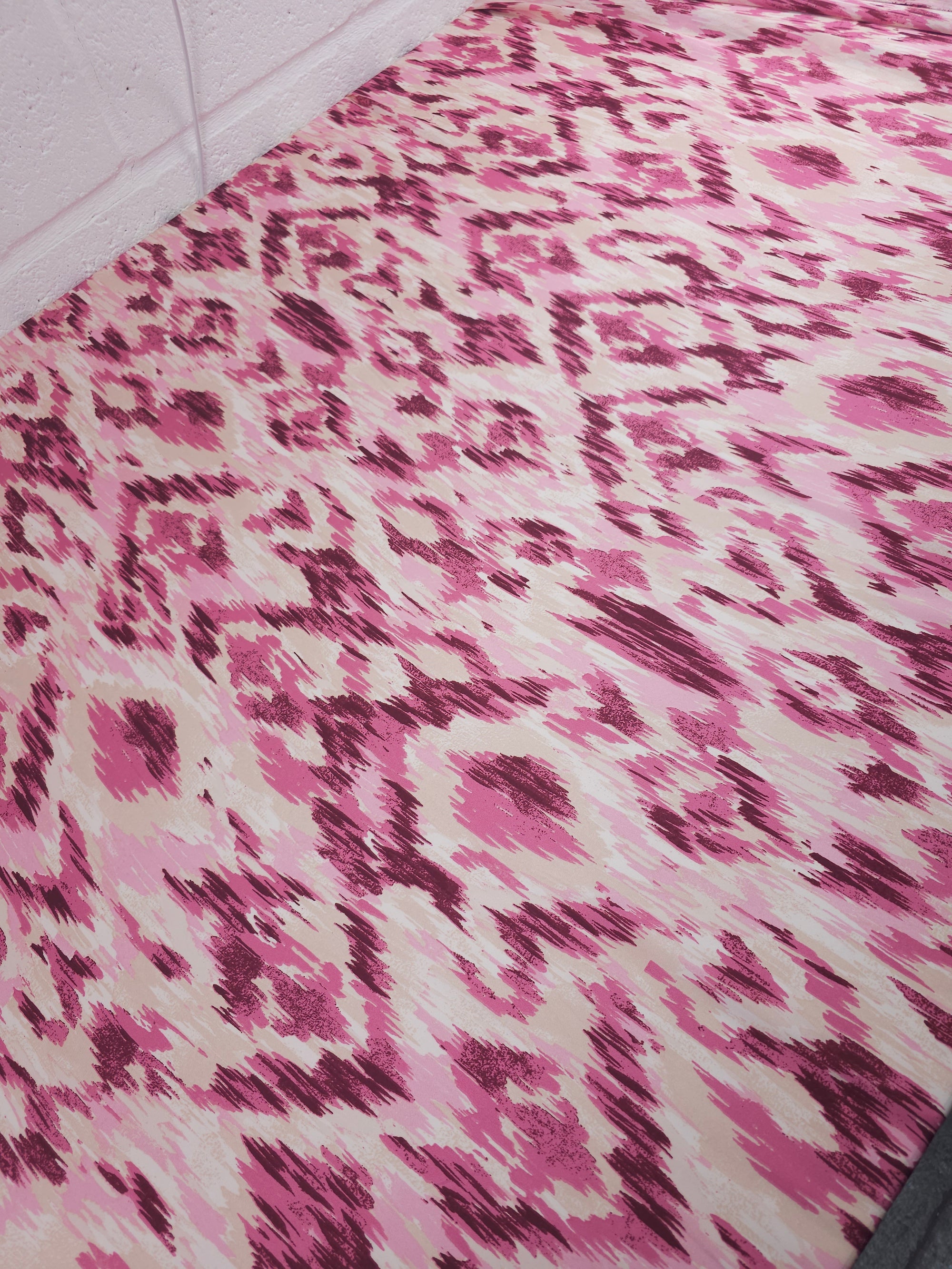 Cream/Pinky Mauve Blur Damask Satin