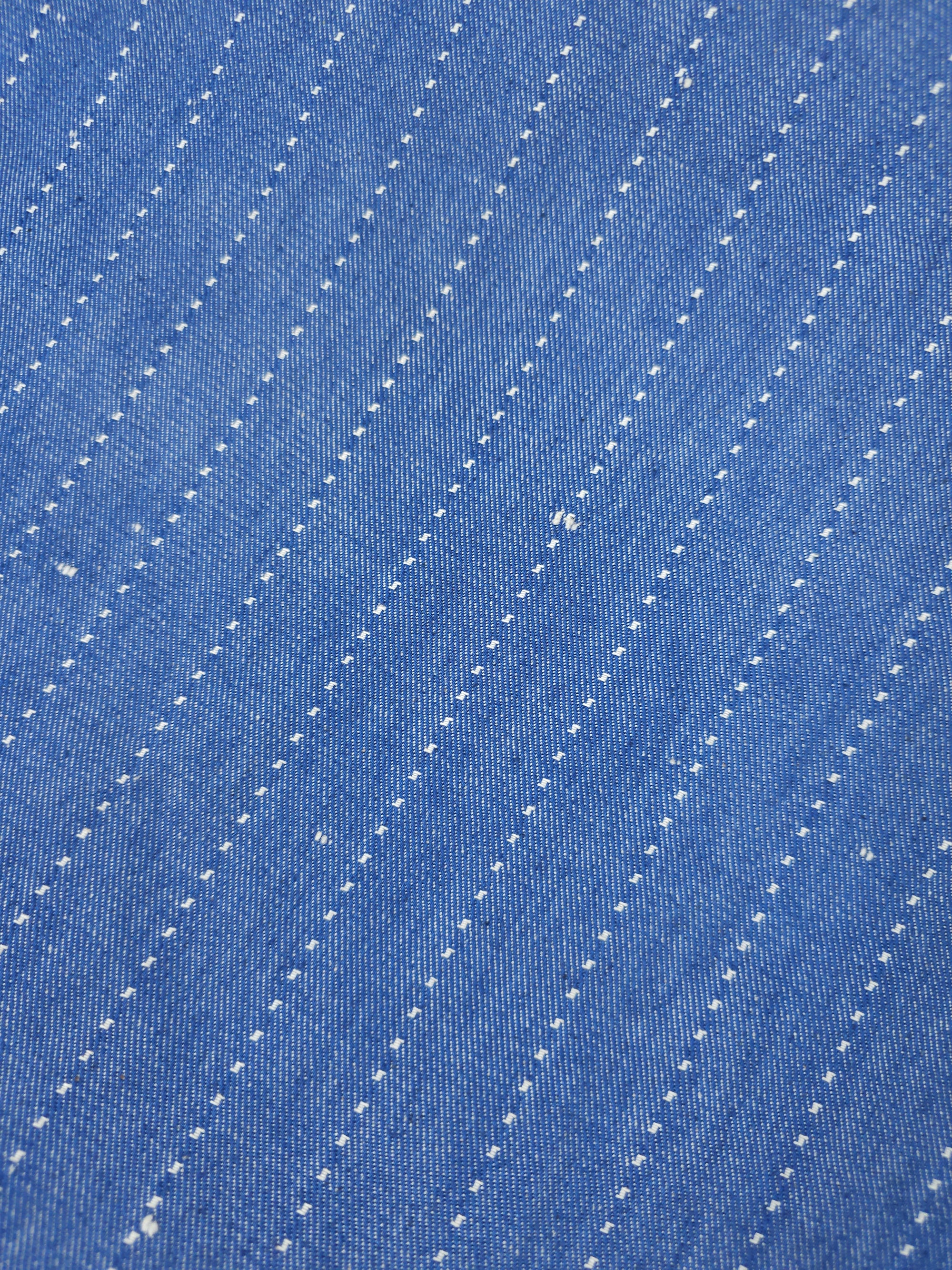 Washed Blue Dotty Track Stripe Denim