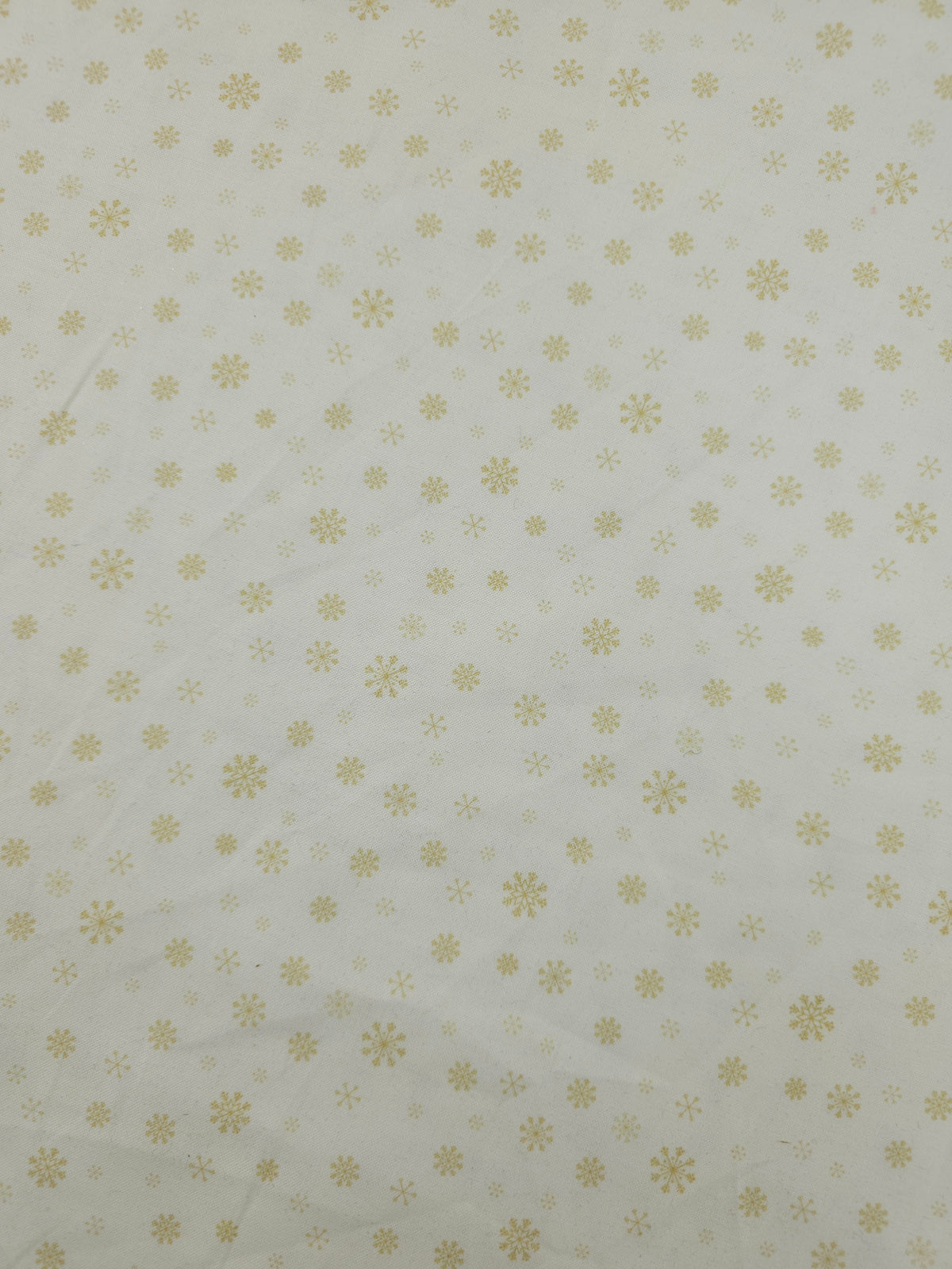 Warm Cream Falling Snowflakes 100% Cotton