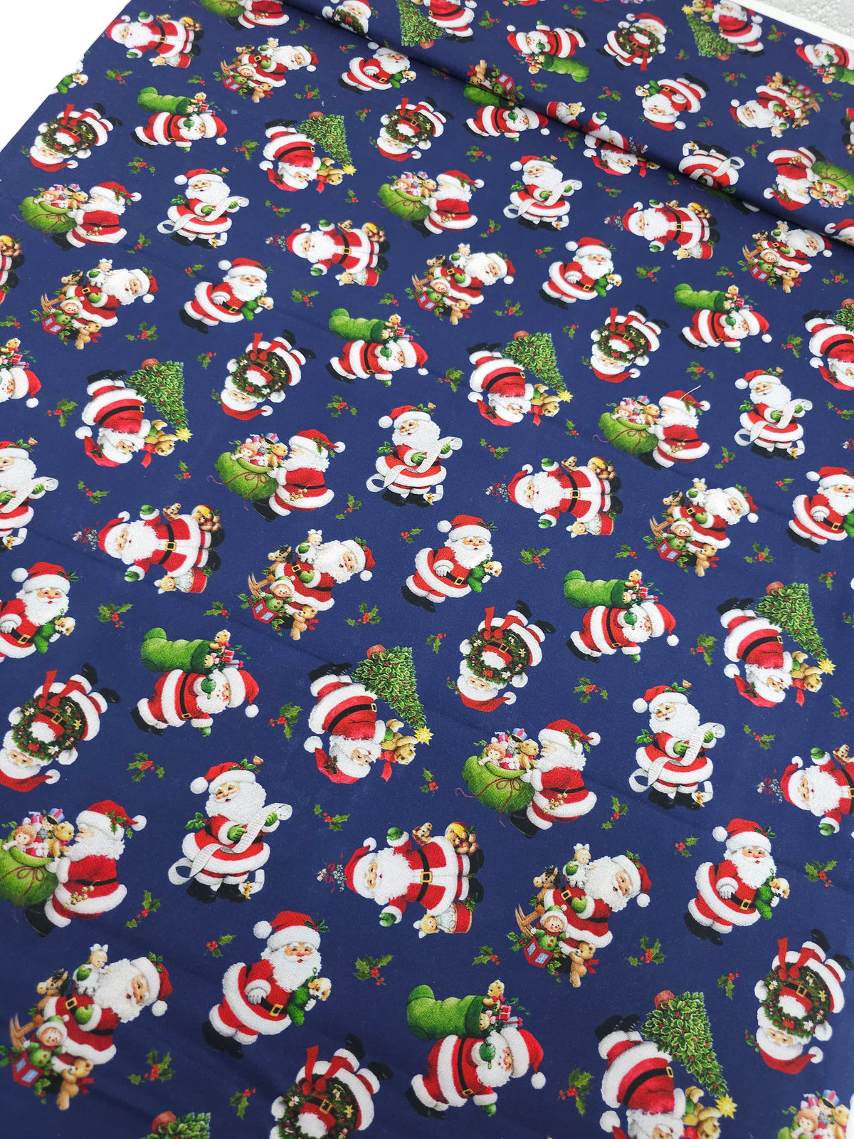 Navy Jolly Santa 100% Cotton