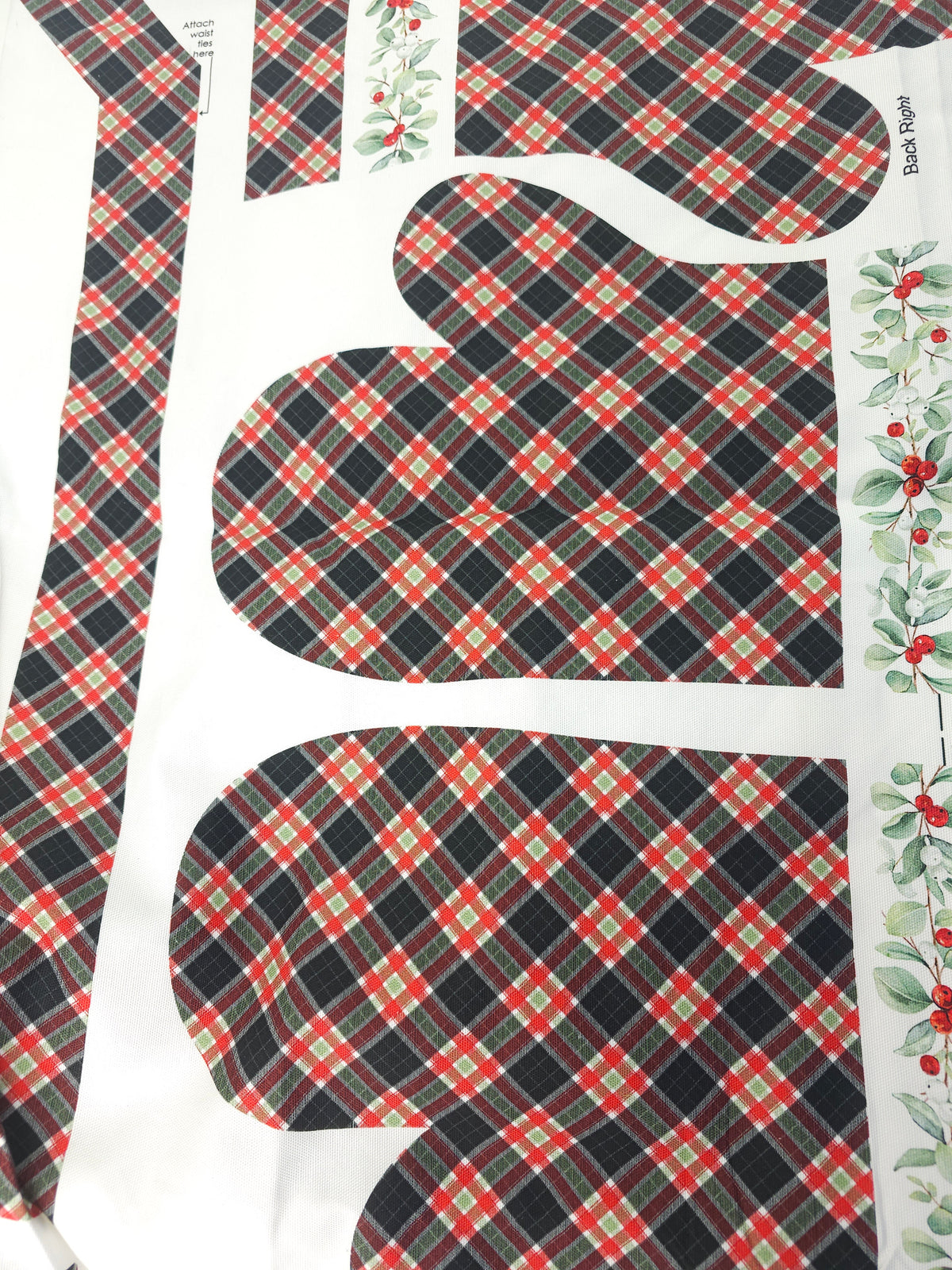 Christmas apron and mittens Cotton canvas- 1.8m piece