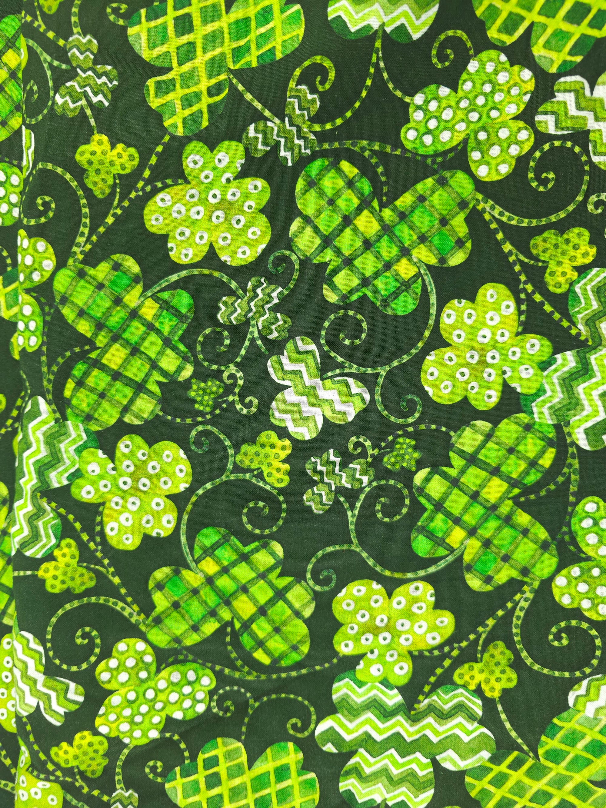 Green shamrock Cotton- 1.3m piece