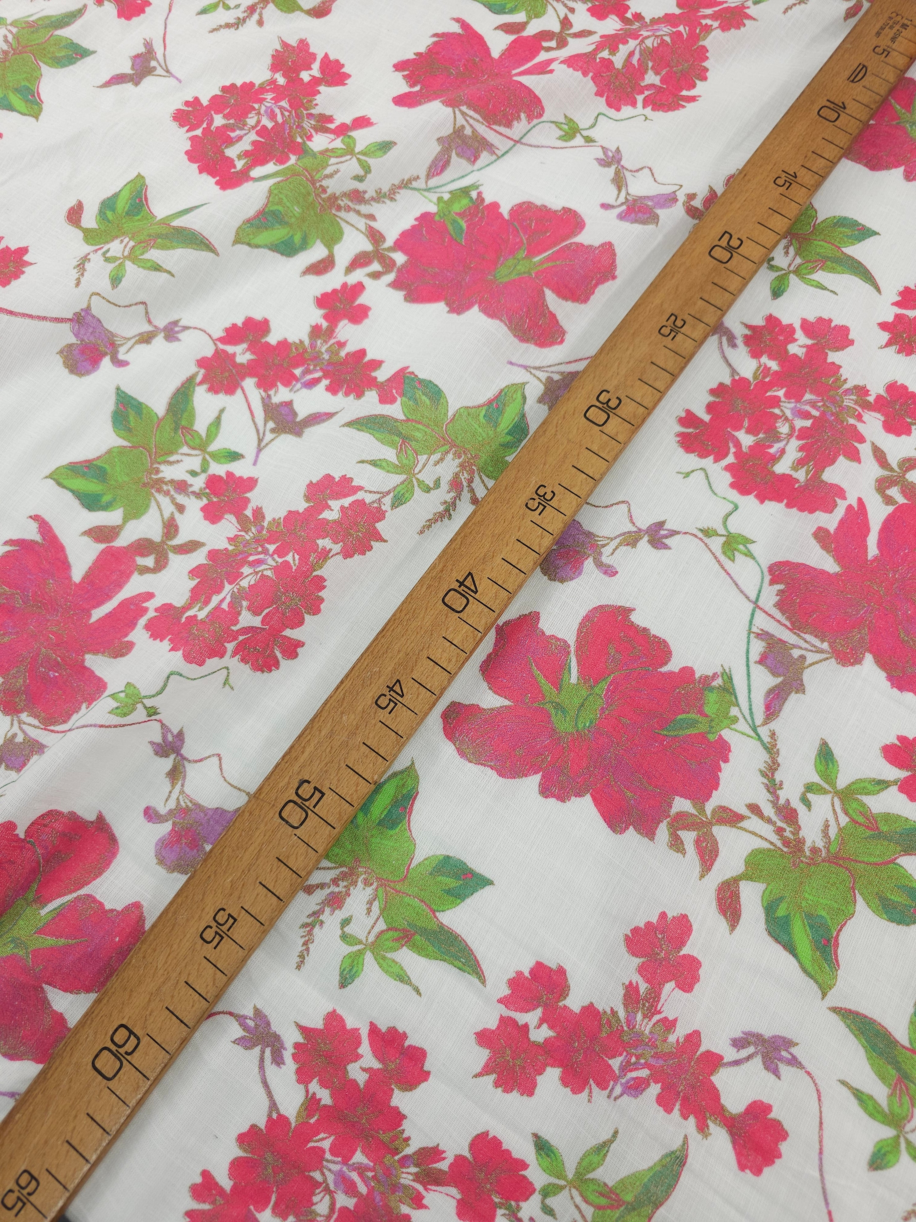 Vintage Static Floral Flax Cotton Linen