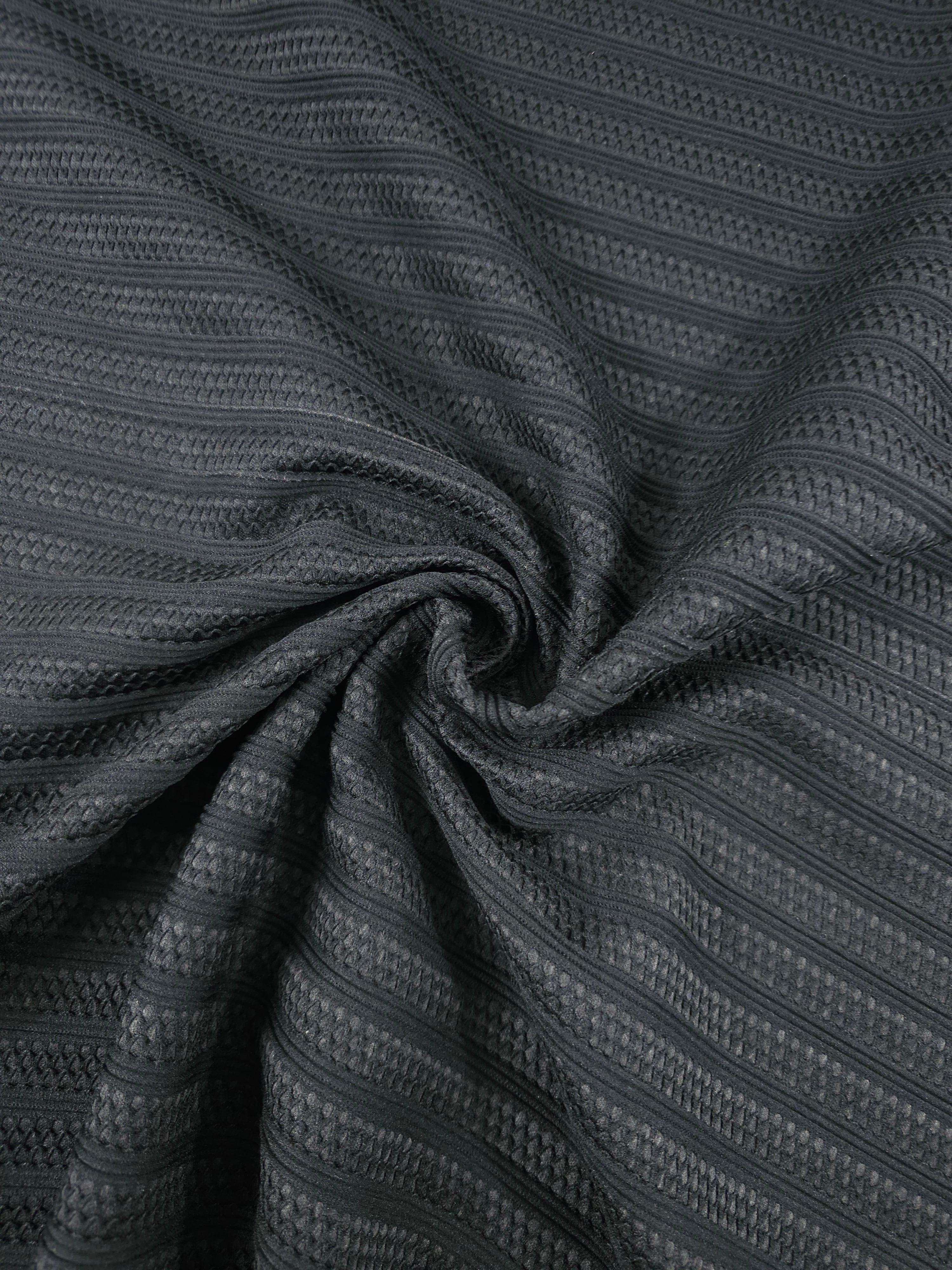 Black Bonded Lace Stripe Scuba
