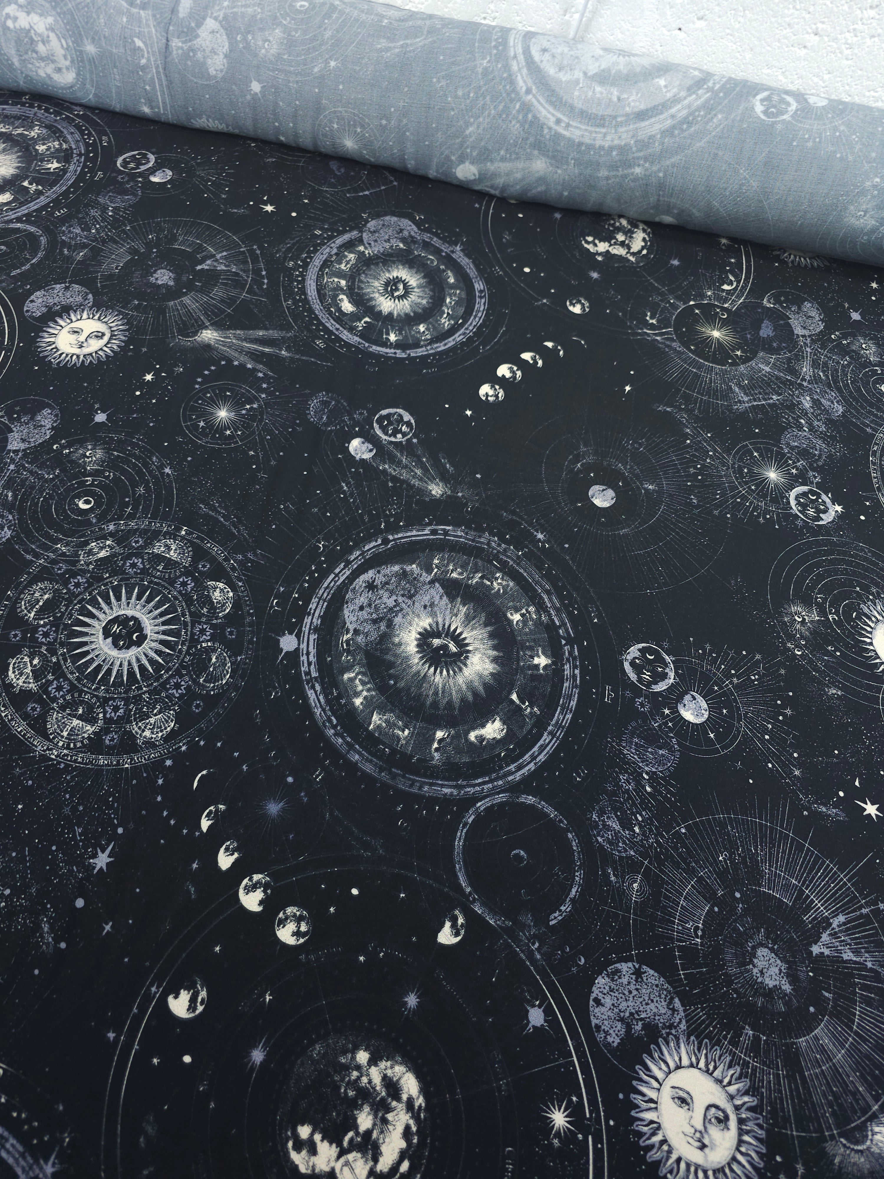 Celestial Moon Phase Horoscope Viscose Challis *Disturbia*