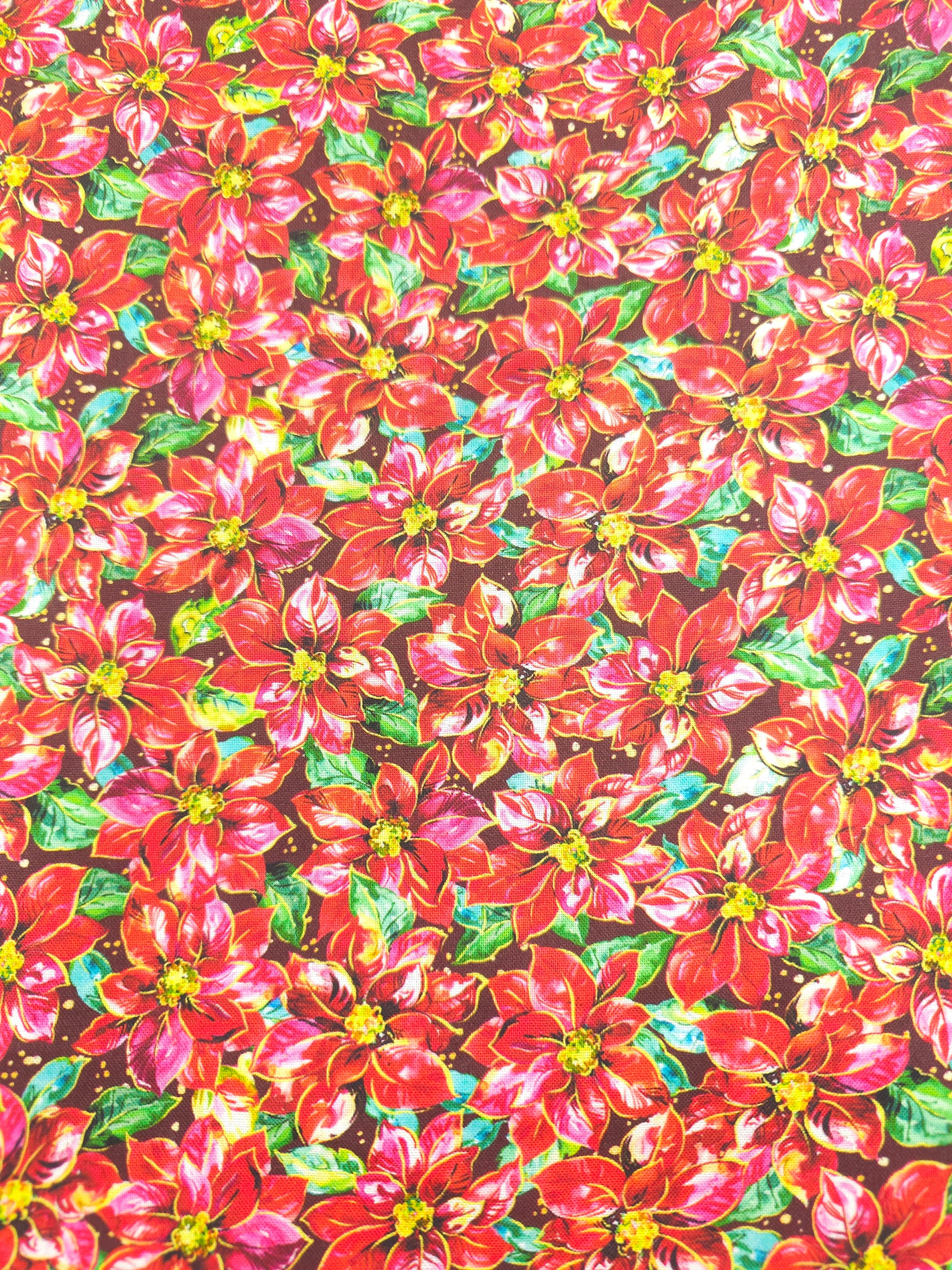 Winter flower Cotton- 1m piece