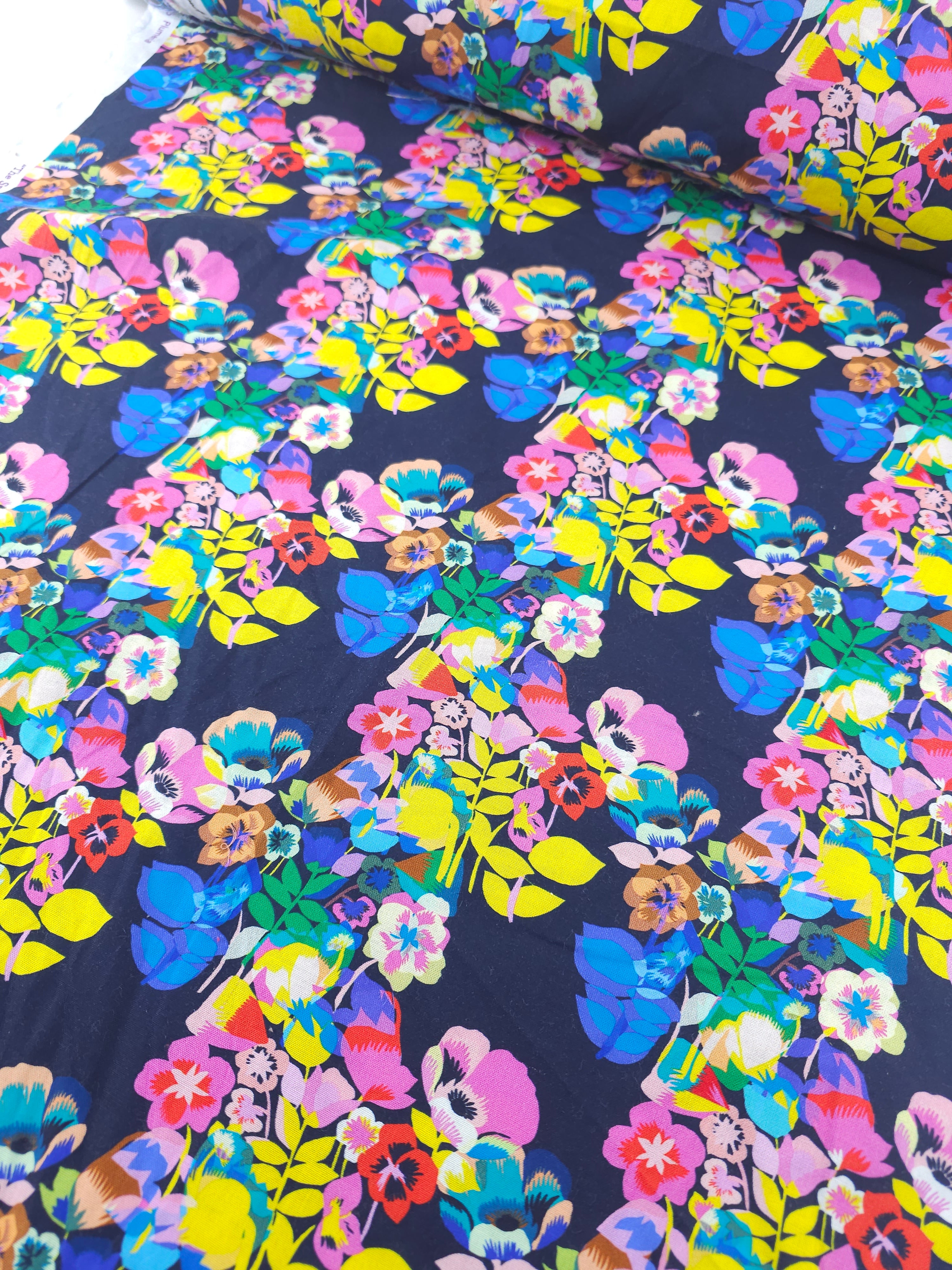 Plumeria Bright Floral 100% Cotton - Kitty McCall x Free Spirit