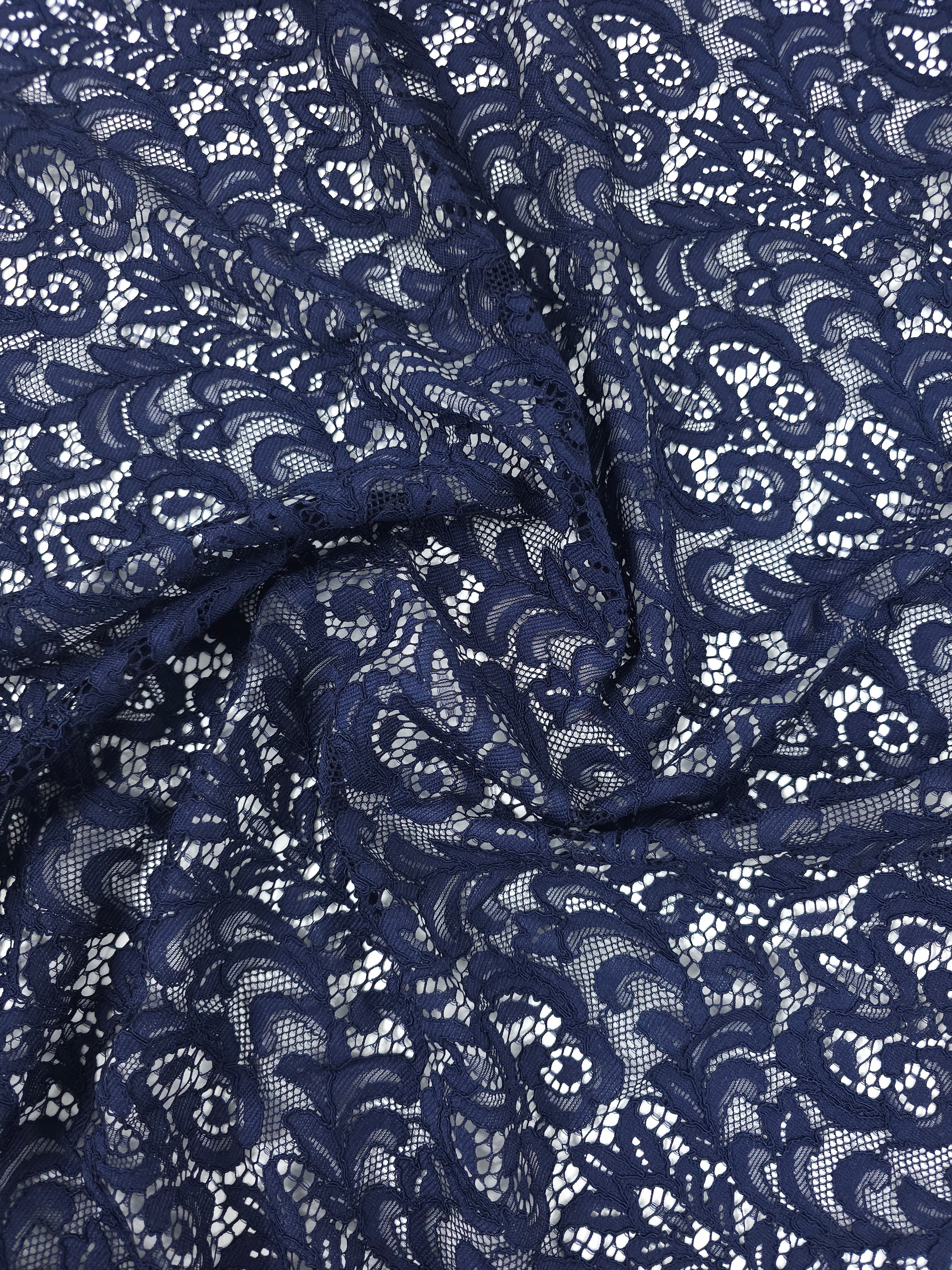 Navy Damask Lace