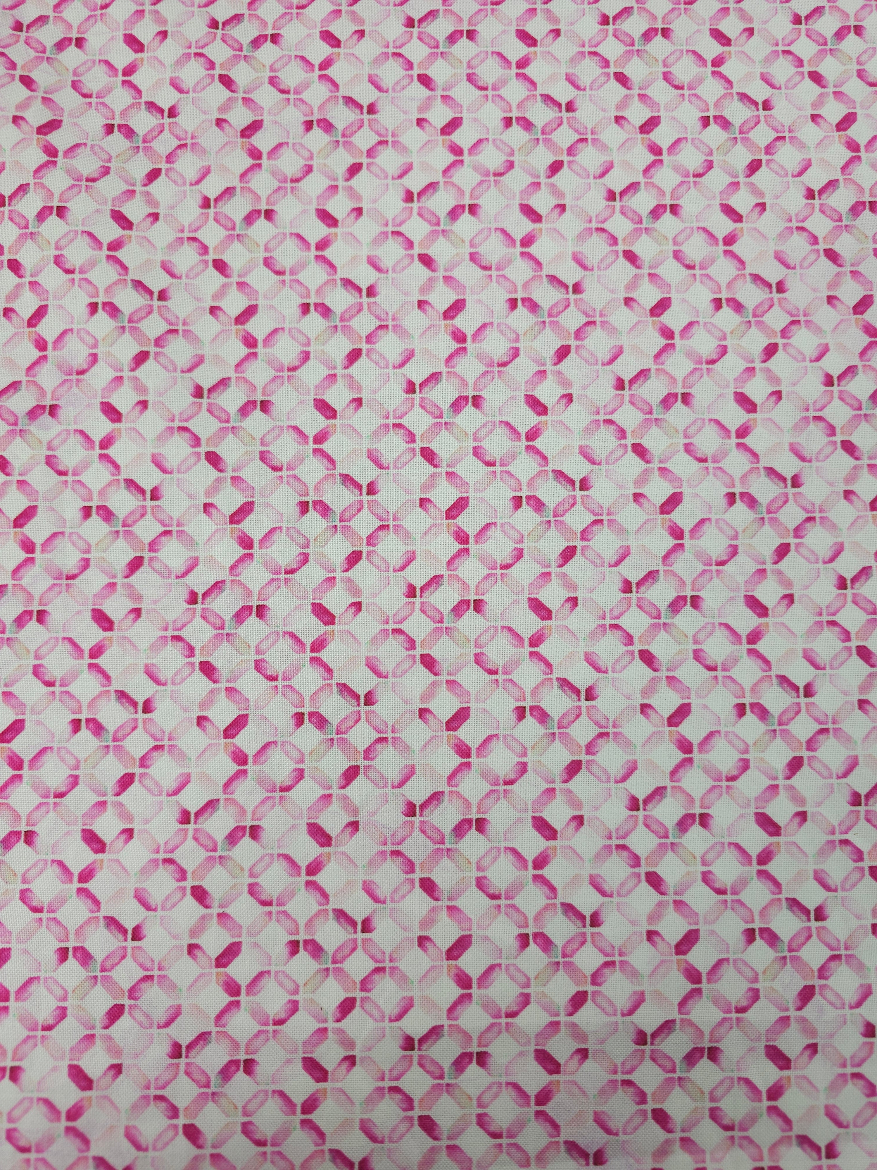 Pink Geometric Dash Links 100% Cotton