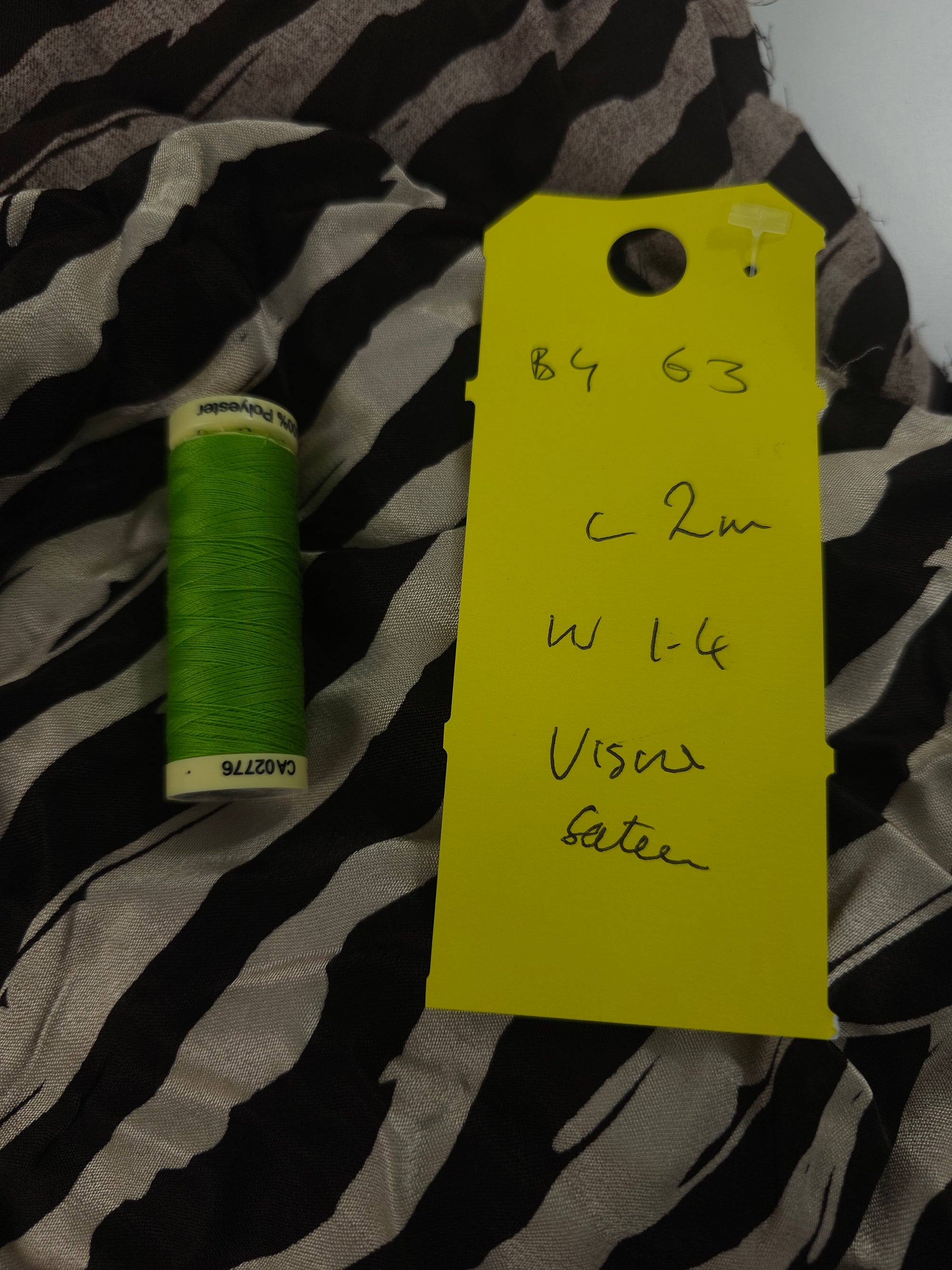 Brown wiggle stripe Viscose satin- 2m piece