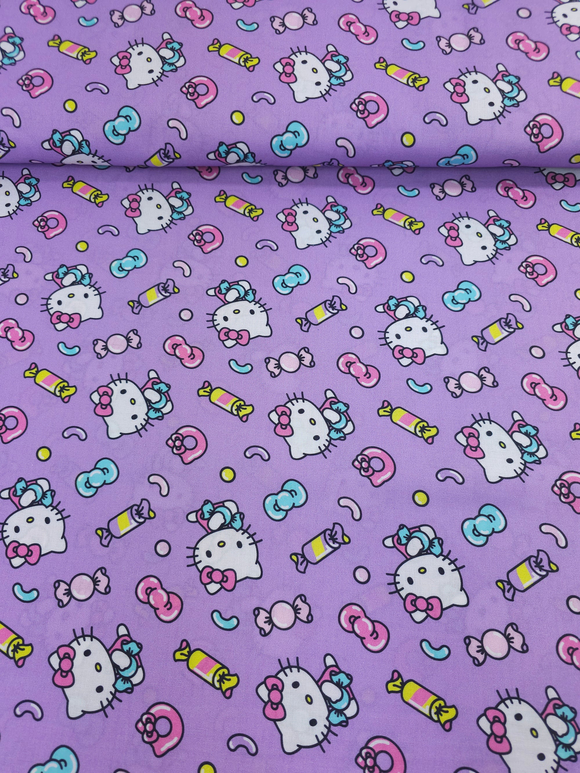 Purple Hello Kitty Candy Land 100% Cotton